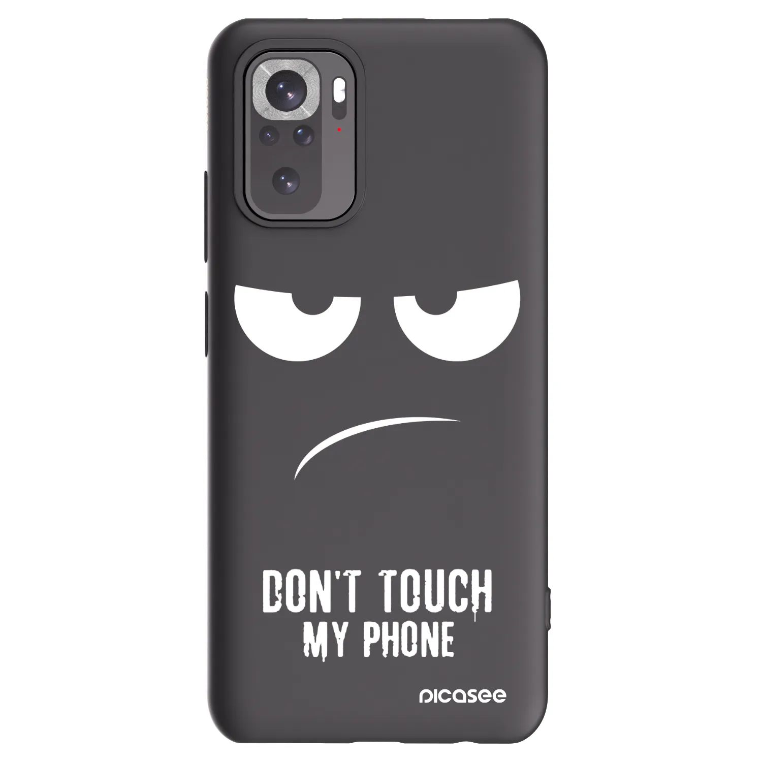 Picasee Μαύρη θήκη σιλικόνης για Xiaomi Redmi Note 10S - Don't Touch My Phone