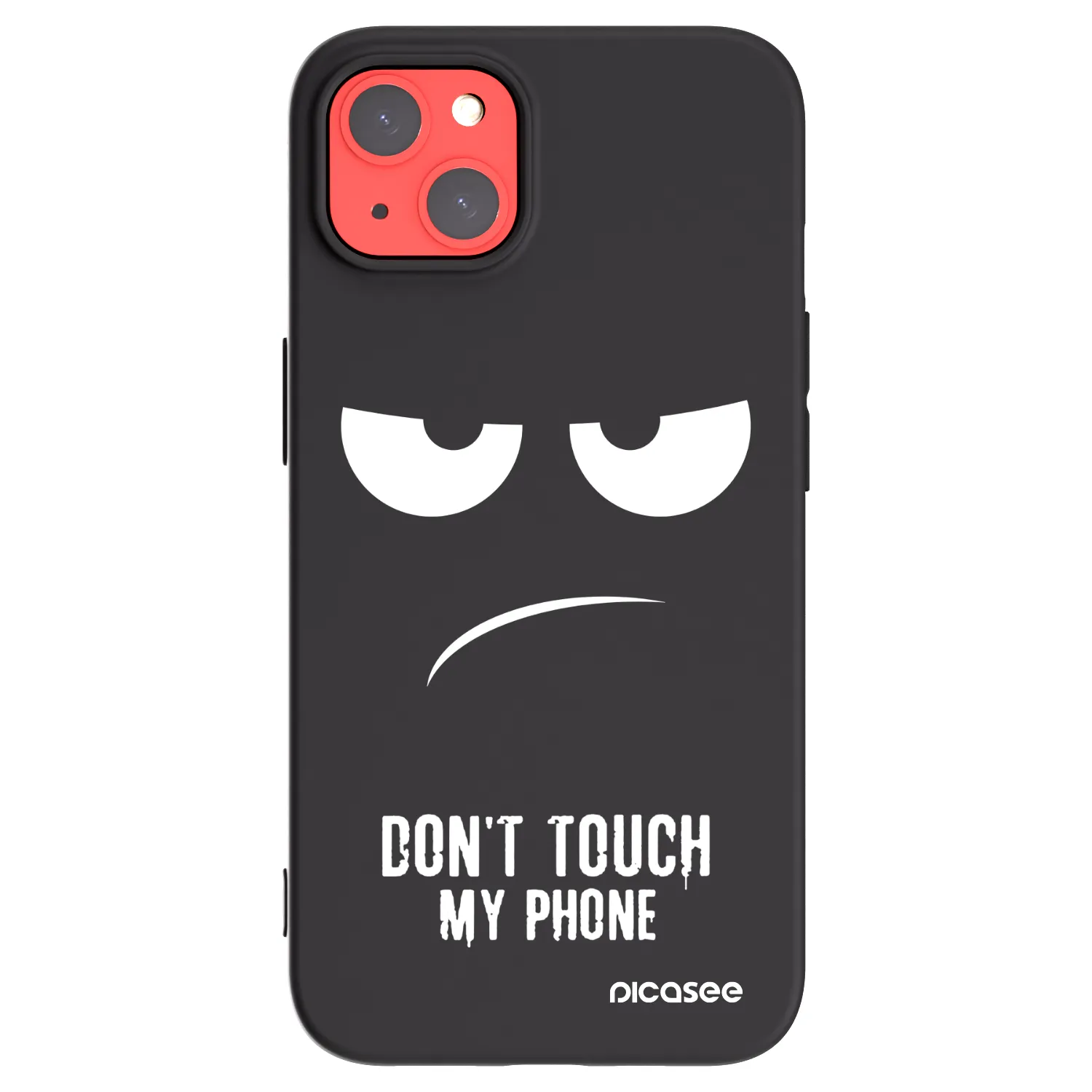 Picasee Μαύρη θήκη σιλικόνης για Apple iPhone 13 - Don't Touch My Phone