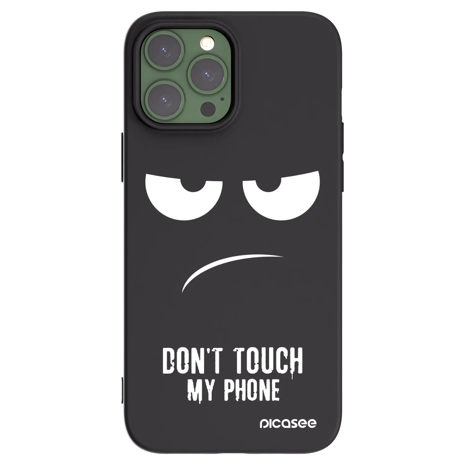Picasee Μαύρη θήκη σιλικόνης για Apple iPhone 13 Pro Max - Don't Touch My Phone