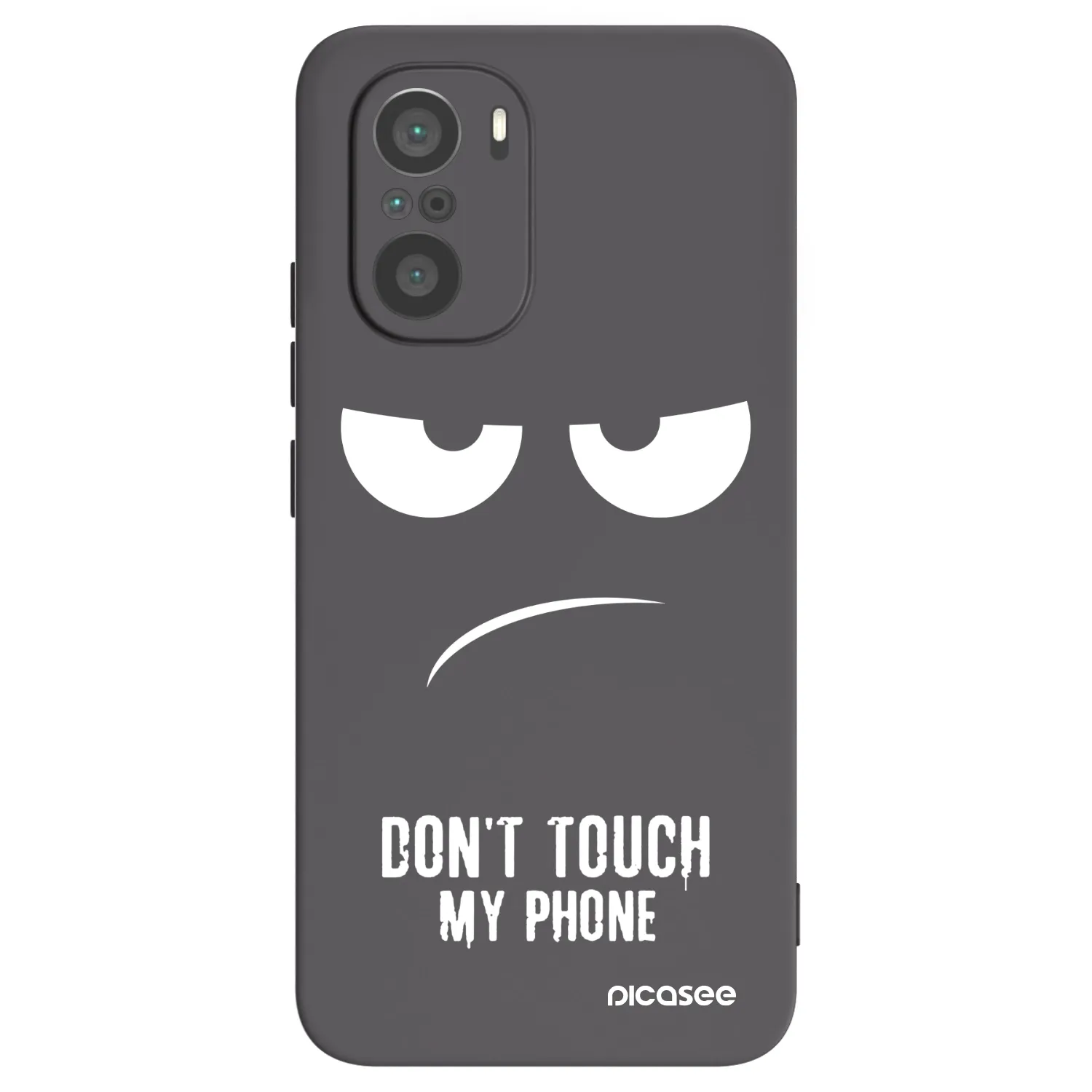 Picasee Μαύρη θήκη σιλικόνης για Xiaomi Poco F3 - Don't Touch My Phone
