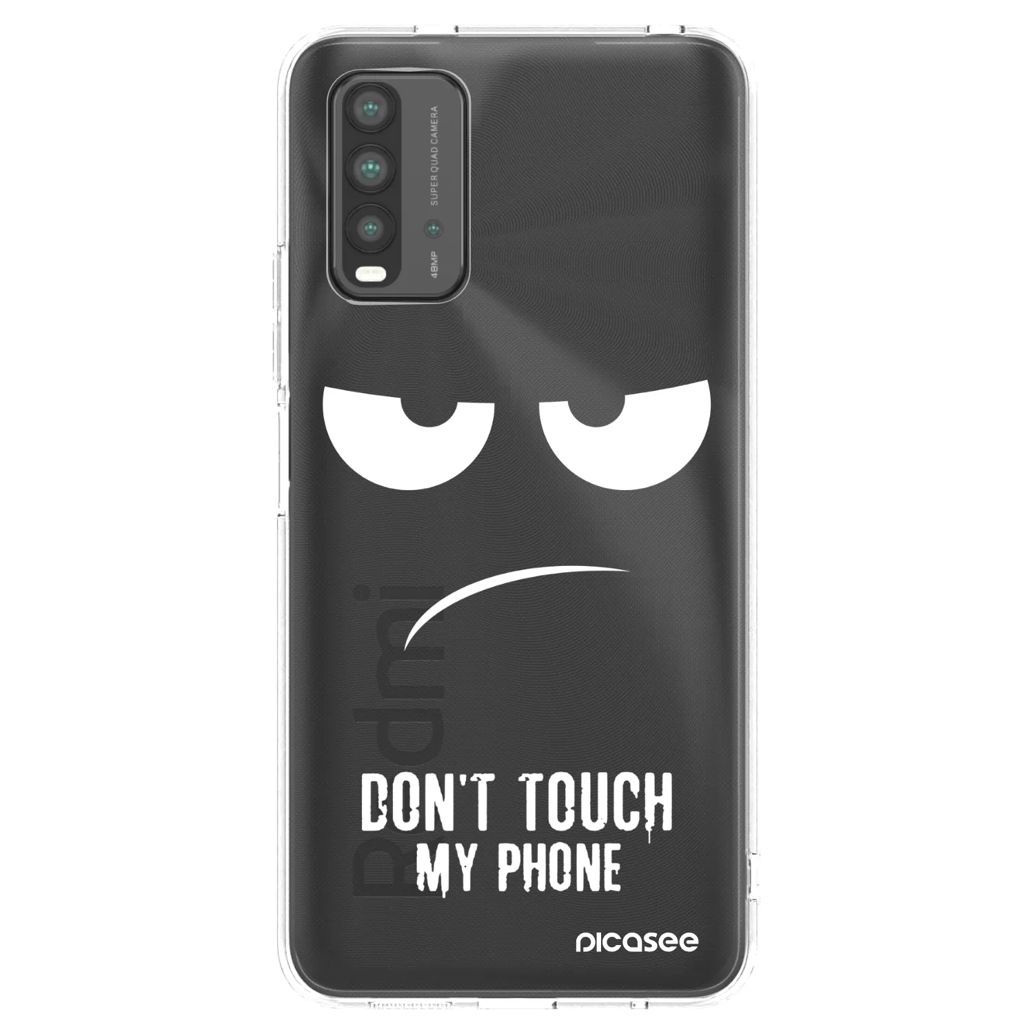 Picasee Μαύρη θήκη σιλικόνης για Xiaomi Redmi 9T - Don't Touch My Phone