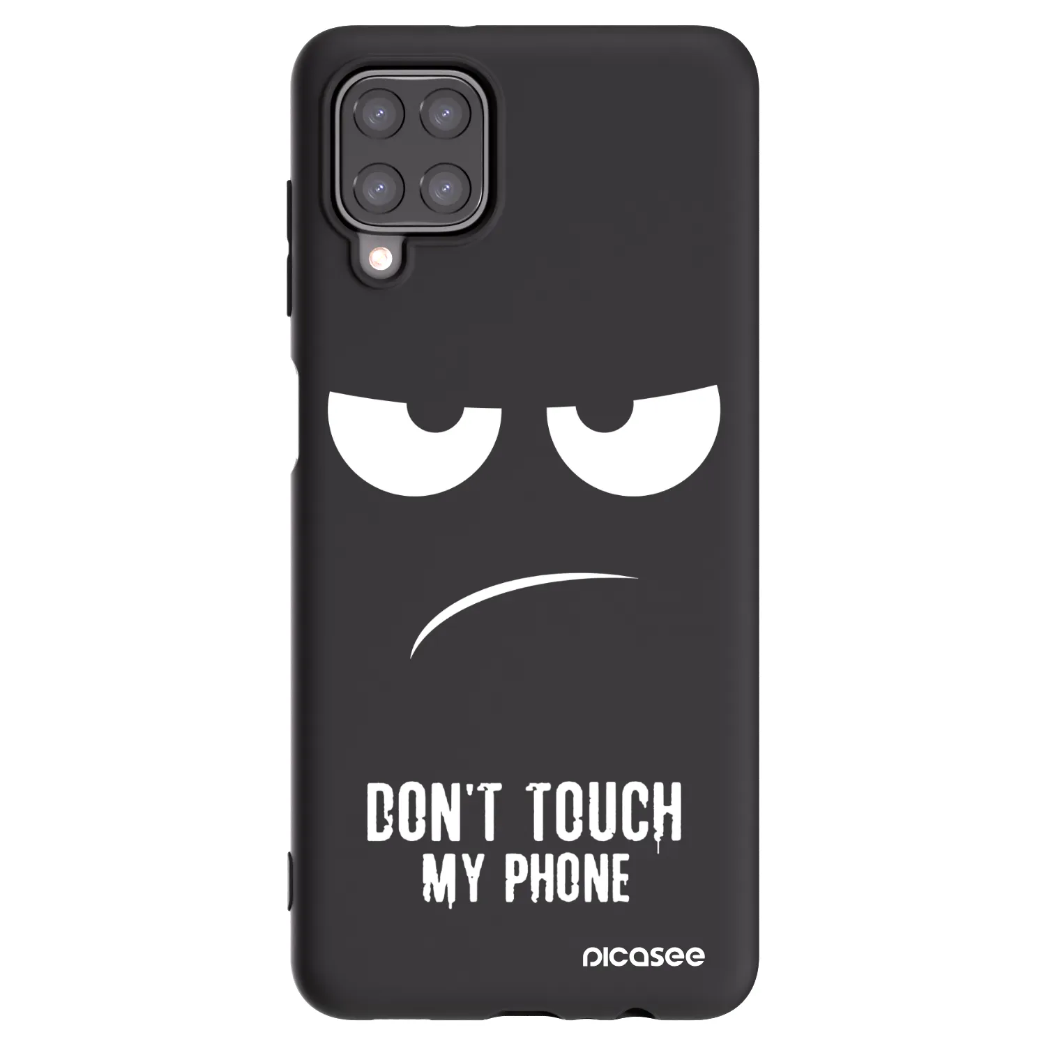 Picasee Μαύρη θήκη σιλικόνης για Samsung Galaxy M12 M127F - Don't Touch My Phone