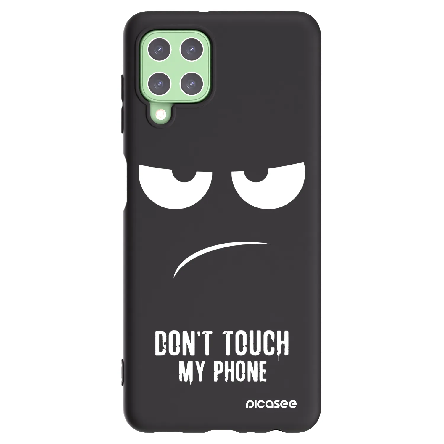 Picasee Μαύρη θήκη σιλικόνης για Samsung Galaxy A22 A225F 4G - Don't Touch My Phone