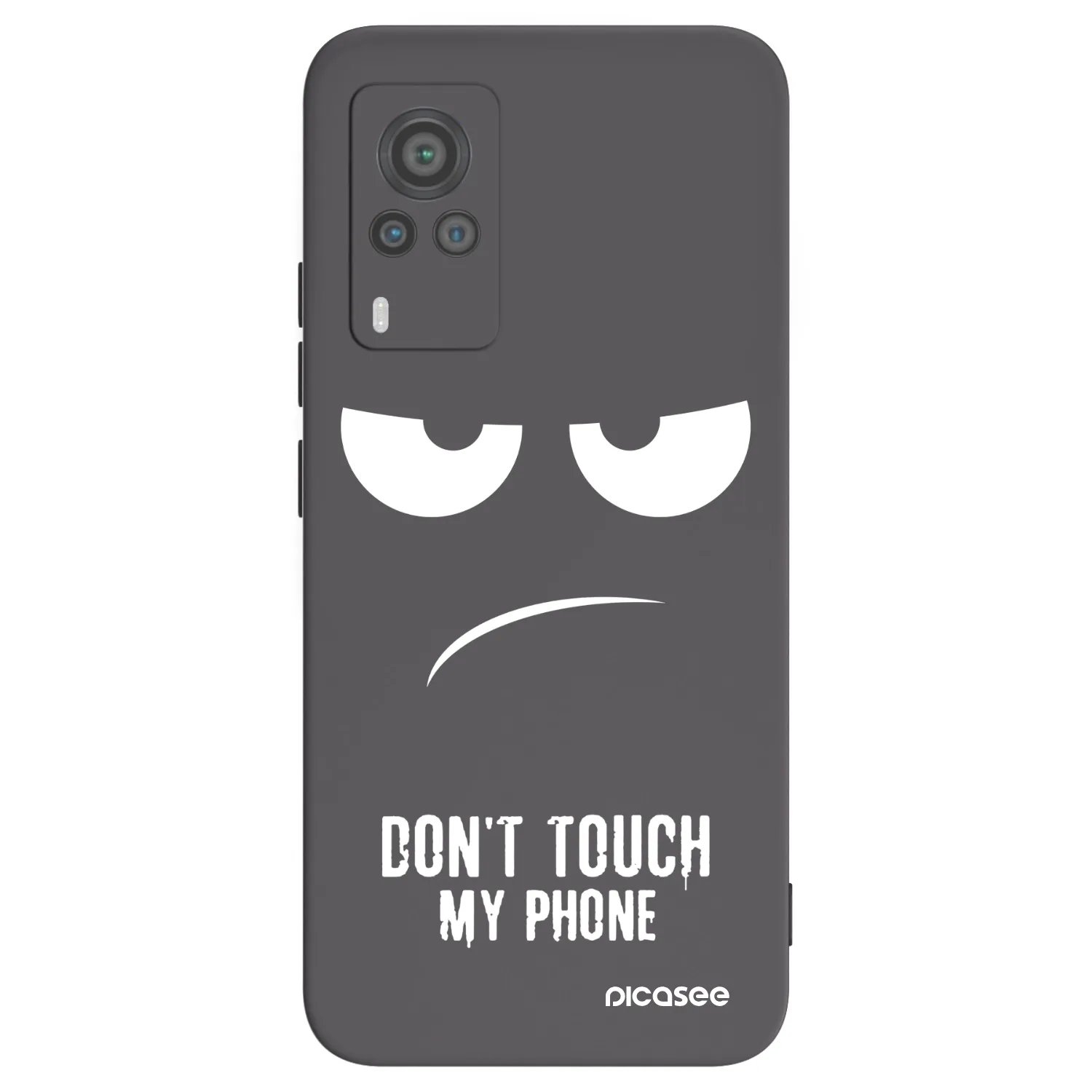 Picasee Μαύρη θήκη σιλικόνης για Vivo X60 Pro 5G - Don't Touch My Phone