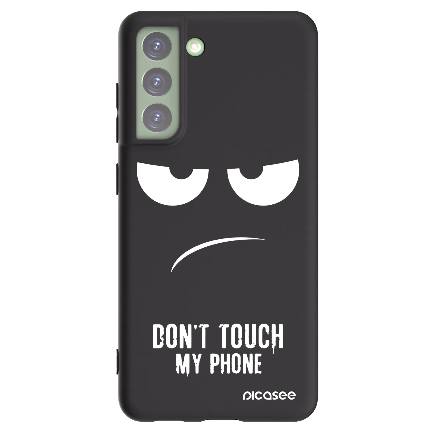 Picasee Μαύρη θήκη σιλικόνης για Samsung Galaxy S21 FE 5G - Don't Touch My Phone