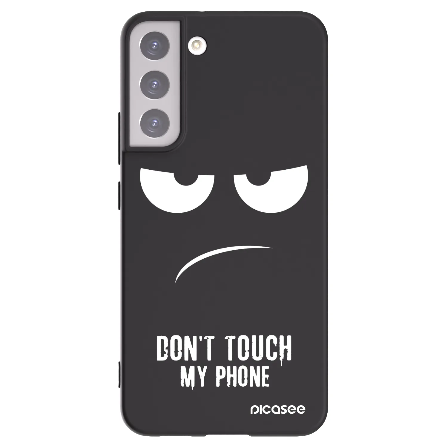 Picasee Μαύρη θήκη σιλικόνης για Samsung Galaxy S22+ 5G - Don't Touch My Phone