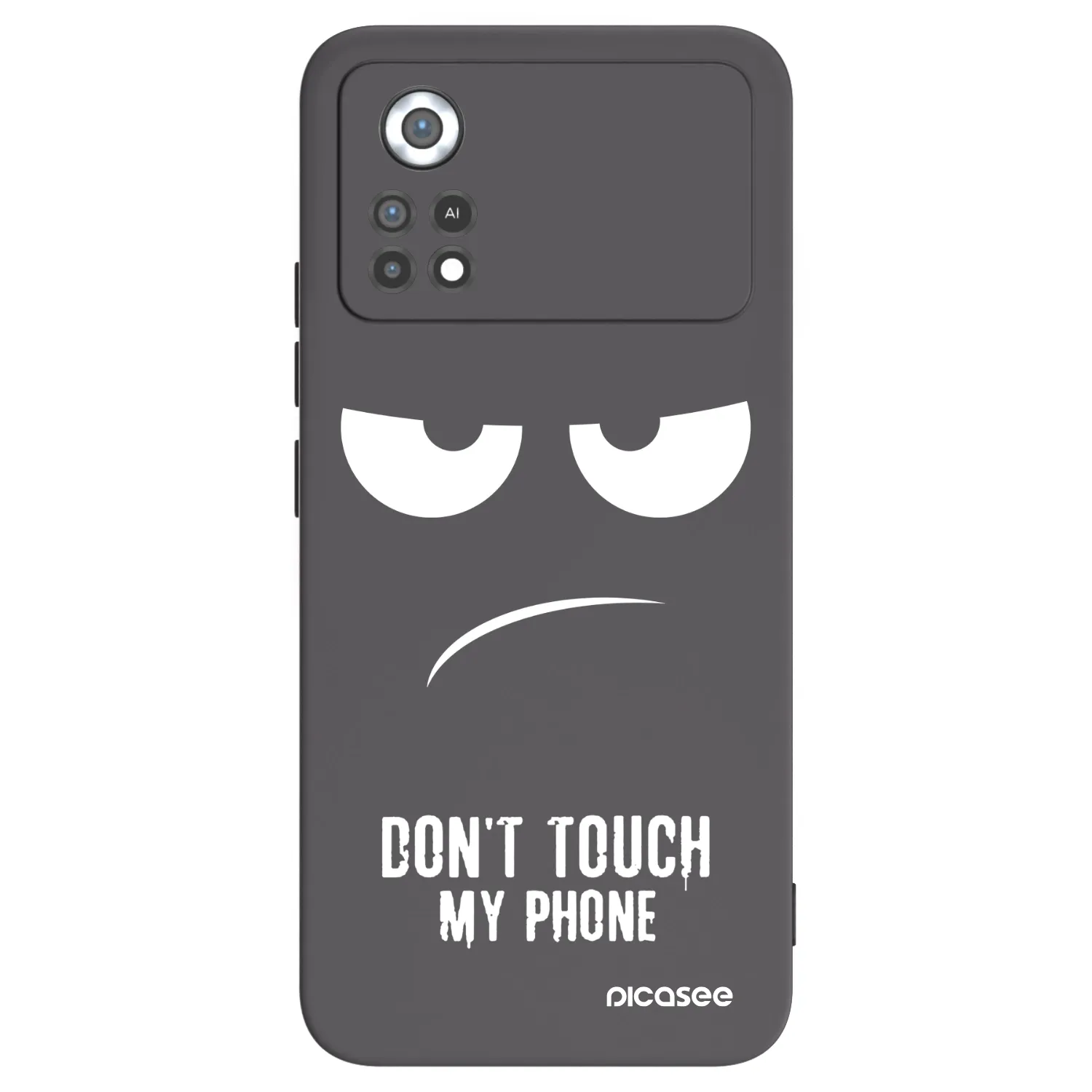 Picasee Μαύρη θήκη σιλικόνης για Xiaomi Poco X4 Pro 5G - Don't Touch My Phone