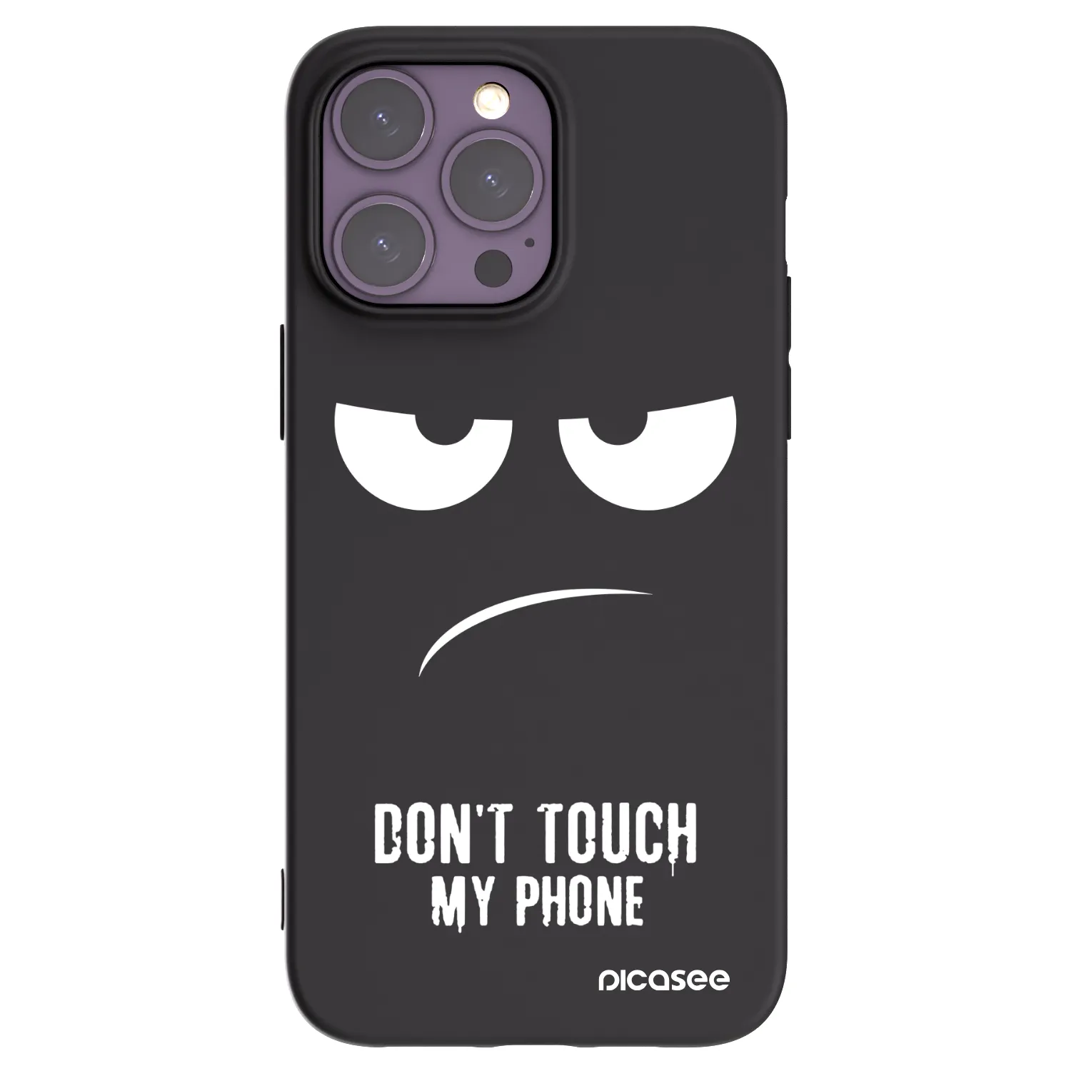 Picasee Μαύρη θήκη σιλικόνης για Apple iPhone 14 Pro Max - Don't Touch My Phone
