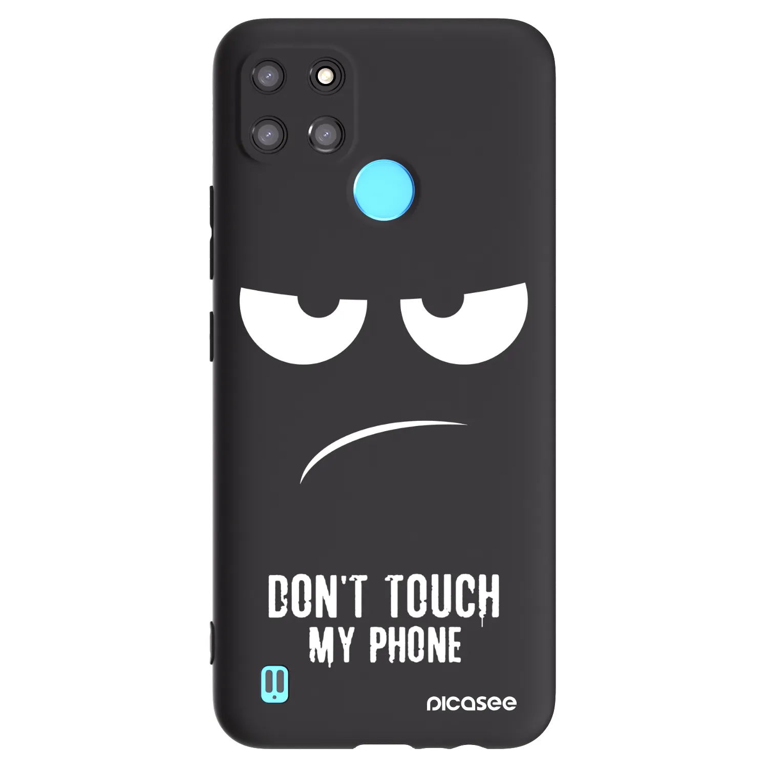 Picasee Μαύρη θήκη σιλικόνης για Realme C21Y - Don't Touch My Phone