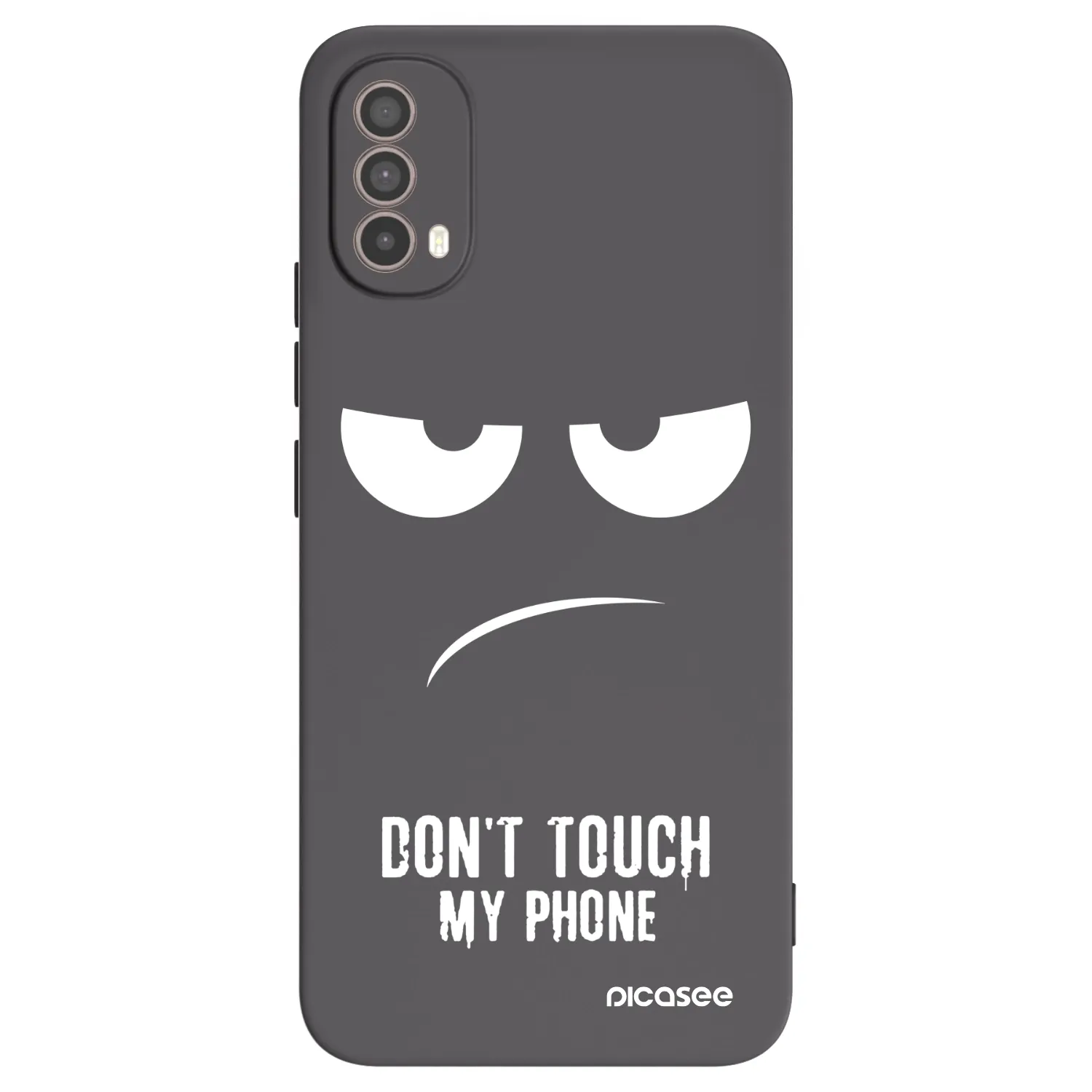 Picasee Μαύρη θήκη σιλικόνης για Motorola Moto E40 - Don't Touch My Phone