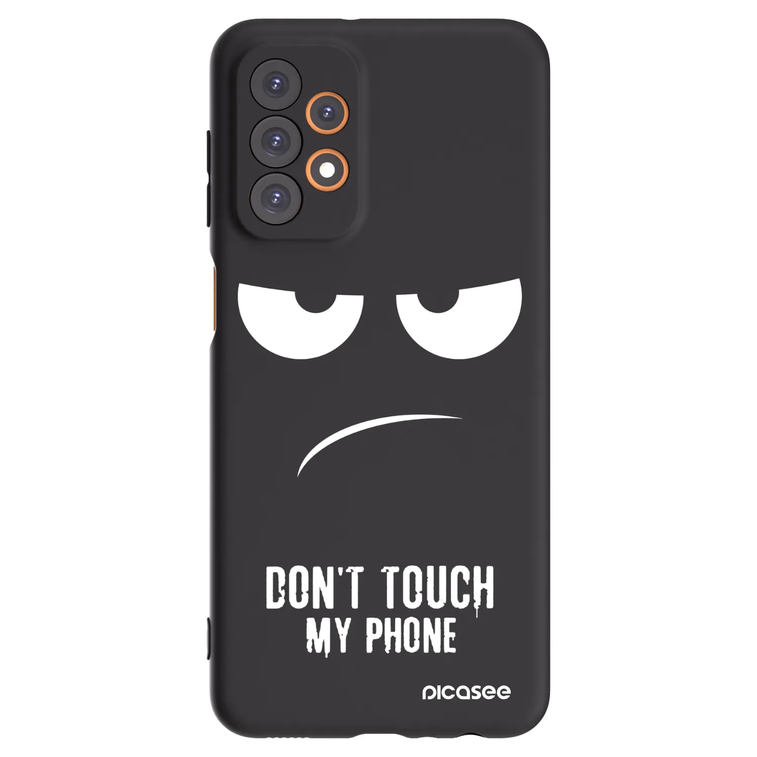 Picasee Μαύρη θήκη σιλικόνης για Samsung Galaxy A23 A236B 5G - Don't Touch My Phone