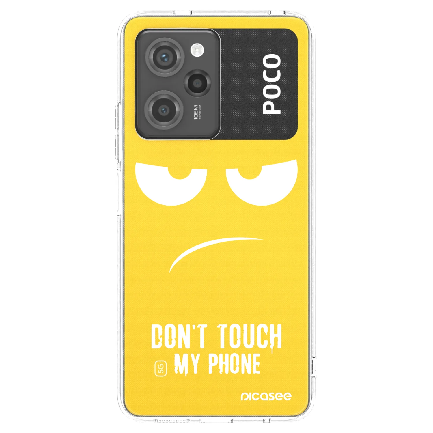 Picasee Μαύρη θήκη σιλικόνης για Xiaomi Poco X5 Pro - Don't Touch My Phone