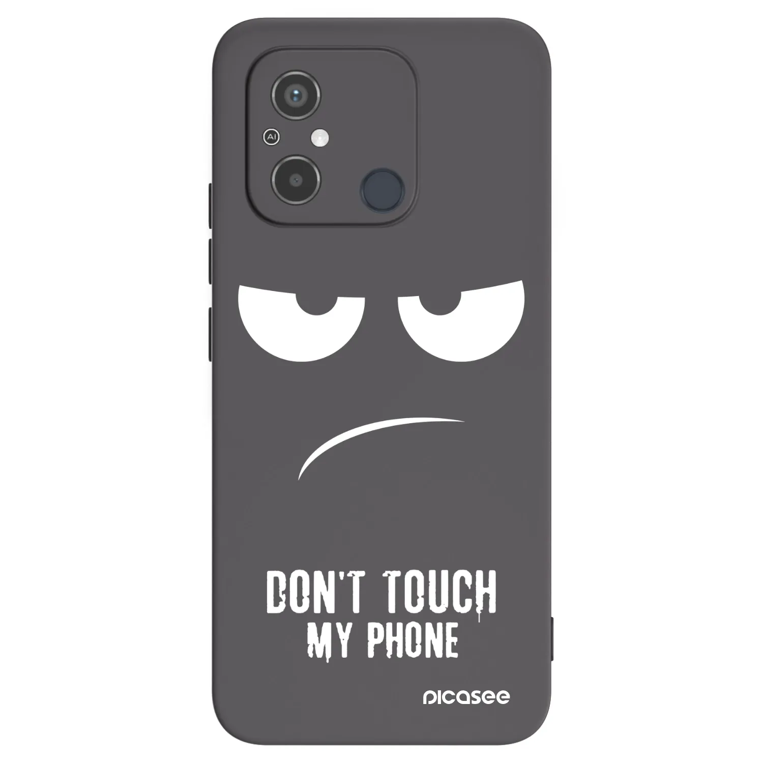 Picasee Μαύρη θήκη σιλικόνης για Xiaomi Redmi 12C - Don't Touch My Phone