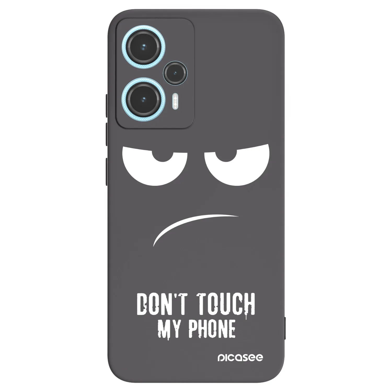Picasee Μαύρη θήκη σιλικόνης για Xiaomi Poco F5 - Don't Touch My Phone