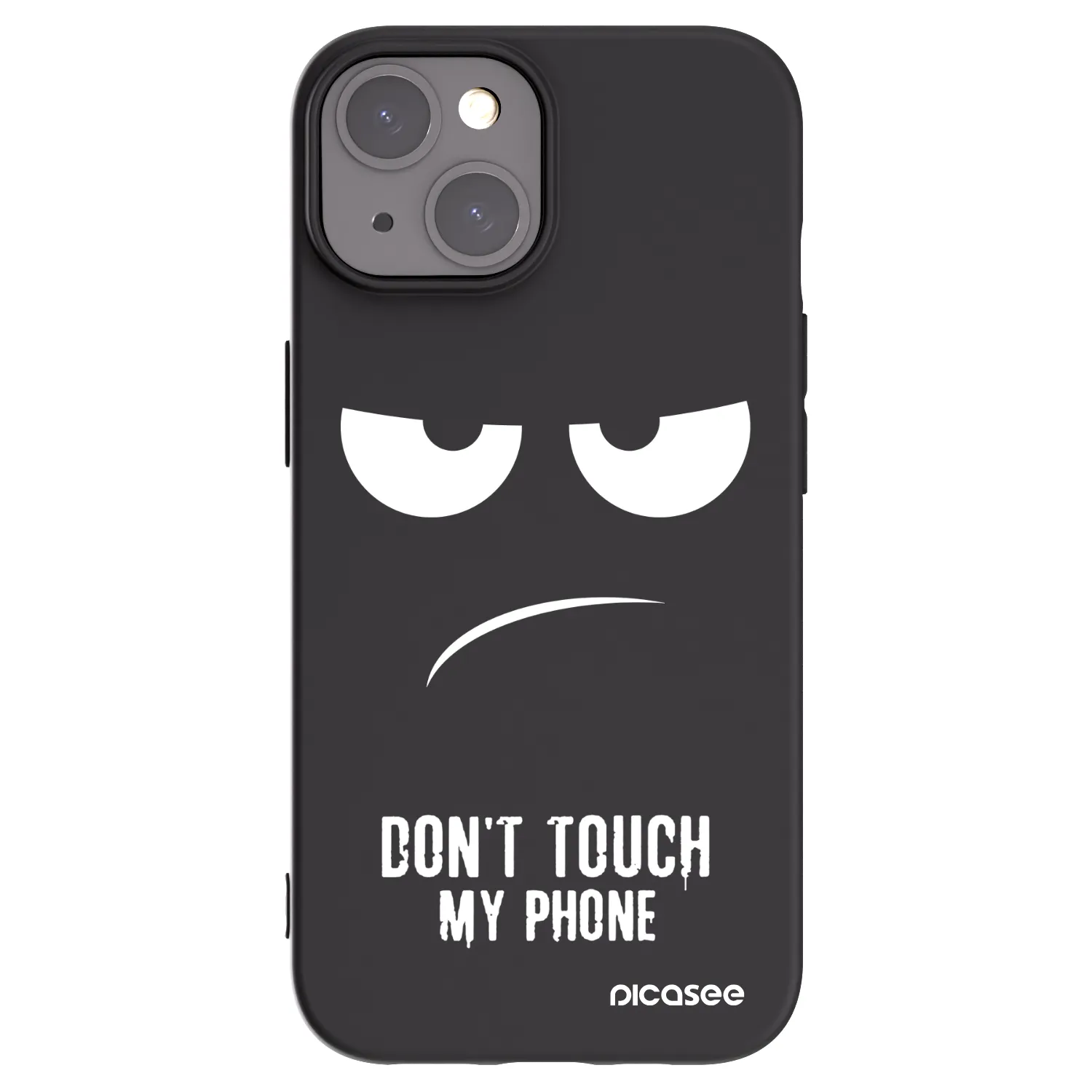 Picasee Μαύρη θήκη σιλικόνης για Apple iPhone 15 - Don't Touch My Phone