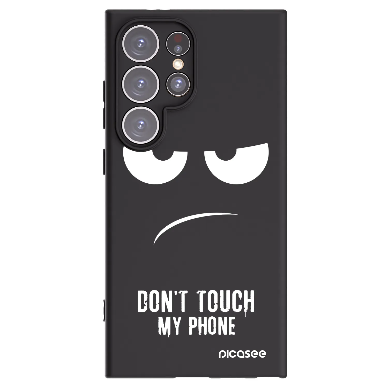 Picasee Μαύρη θήκη σιλικόνης για Samsung Galaxy S24 Ultra S928B 5G - Don't Touch My Phone