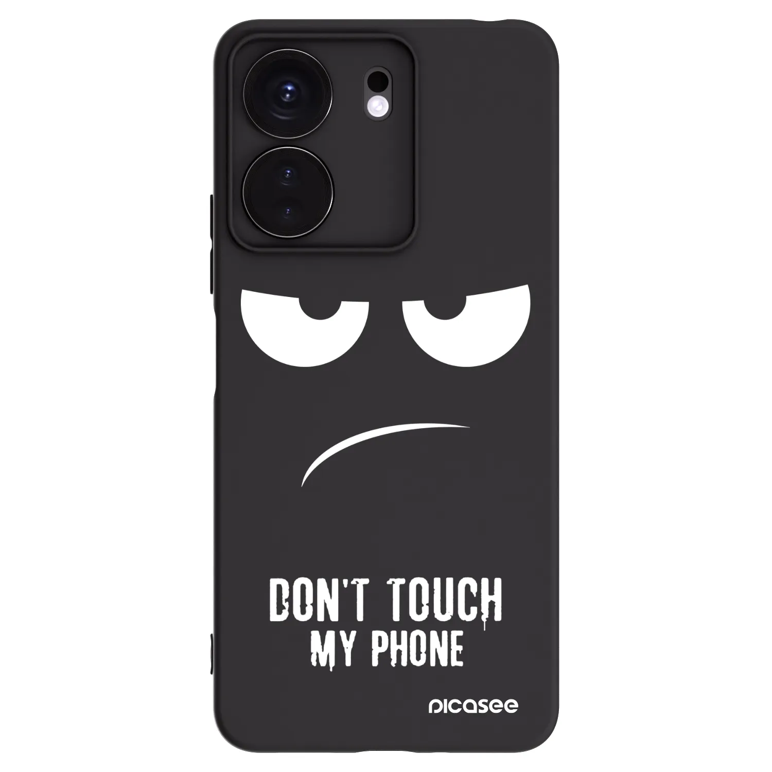 Picasee Μαύρη θήκη σιλικόνης για Xiaomi Redmi 13C 4G - Don't Touch My Phone