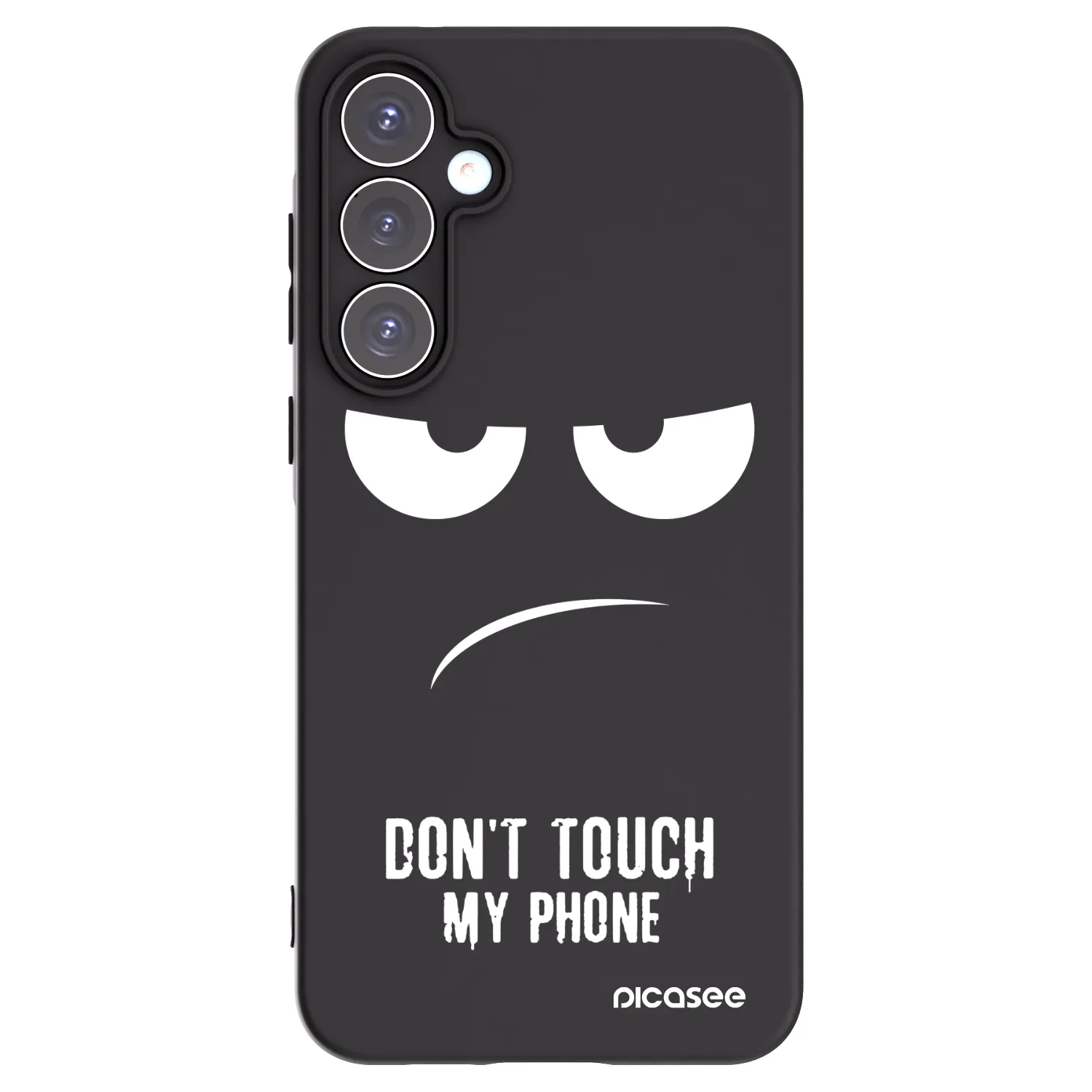 Picasee Μαύρη θήκη σιλικόνης για Samsung Galaxy A55 5G A556B - Don't Touch My Phone