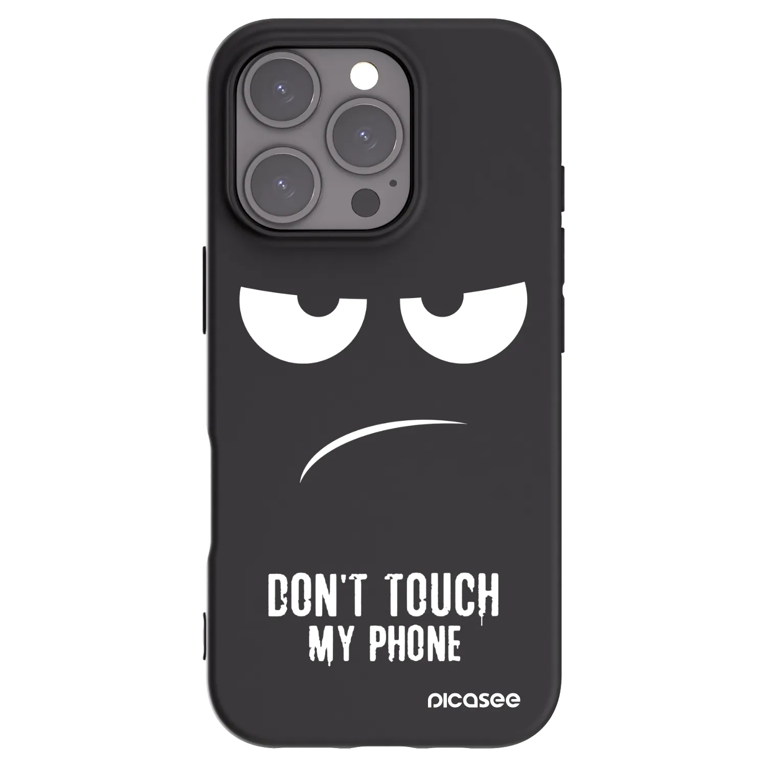 Picasee Μαύρη θήκη σιλικόνης για Apple iPhone 16 Pro - Don't Touch My Phone