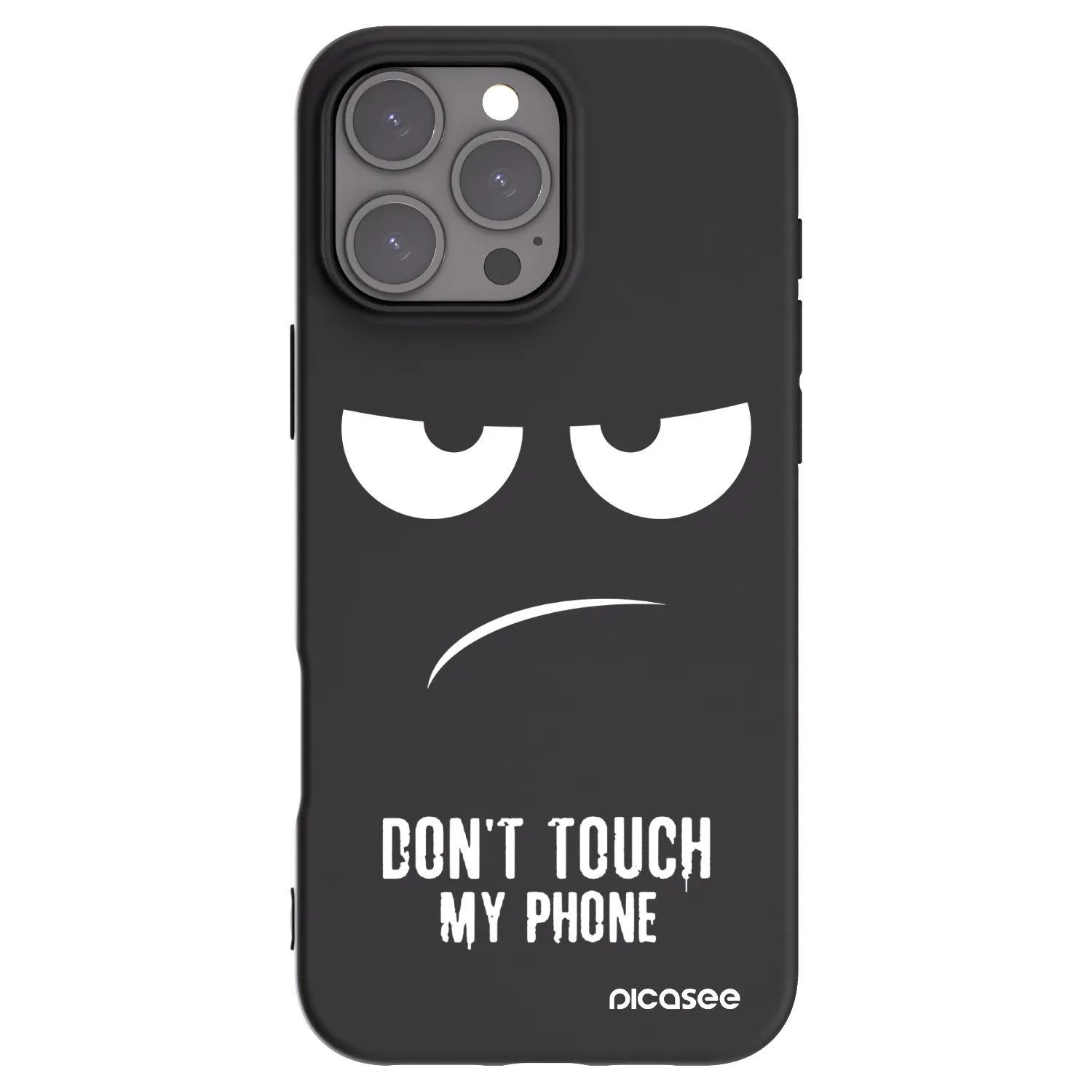 Picasee Μαύρη θήκη σιλικόνης για Apple iPhone 16 Pro Max - Don't Touch My Phone