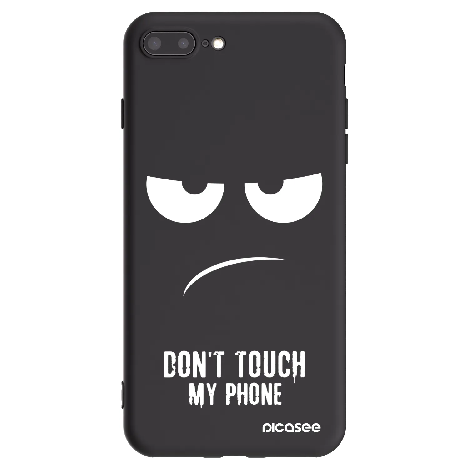 Picasee Μαύρη θήκη σιλικόνης για Apple iPhone 7 Plus - Don't Touch My Phone