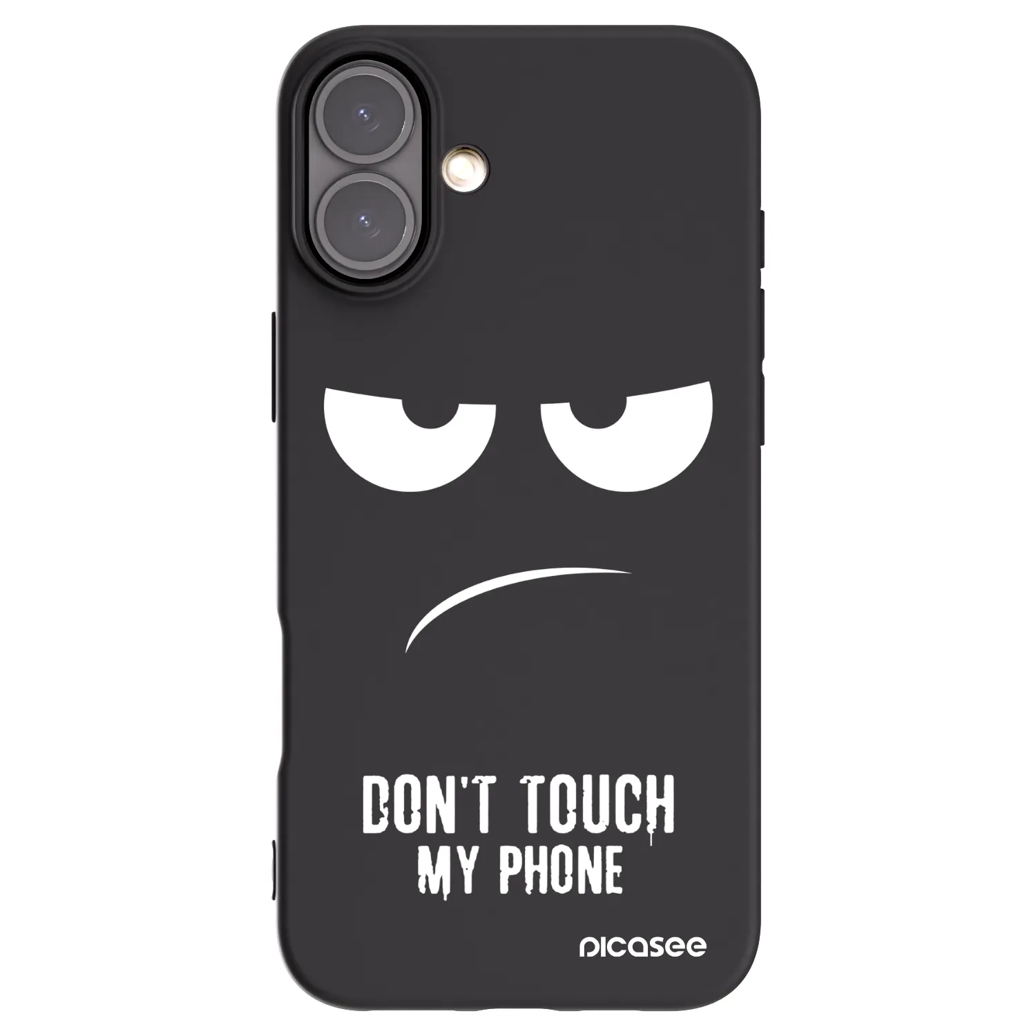 Picasee Μαύρη θήκη σιλικόνης για Apple iPhone 16 Plus - Don't Touch My Phone