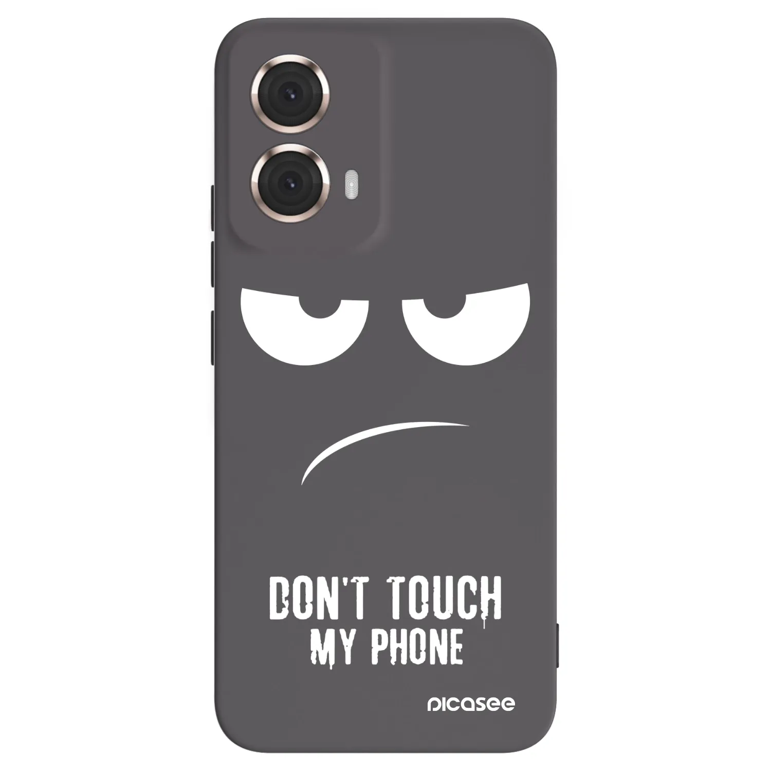 Picasee Μαύρη θήκη σιλικόνης για Motorola Moto G85 - Don't Touch My Phone