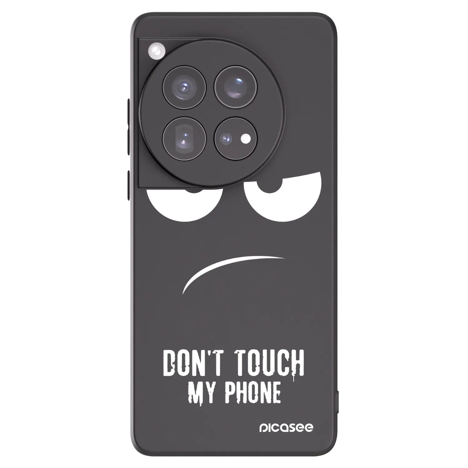 Picasee Μαύρη θήκη σιλικόνης για OnePlus 12 5G - Don't Touch My Phone