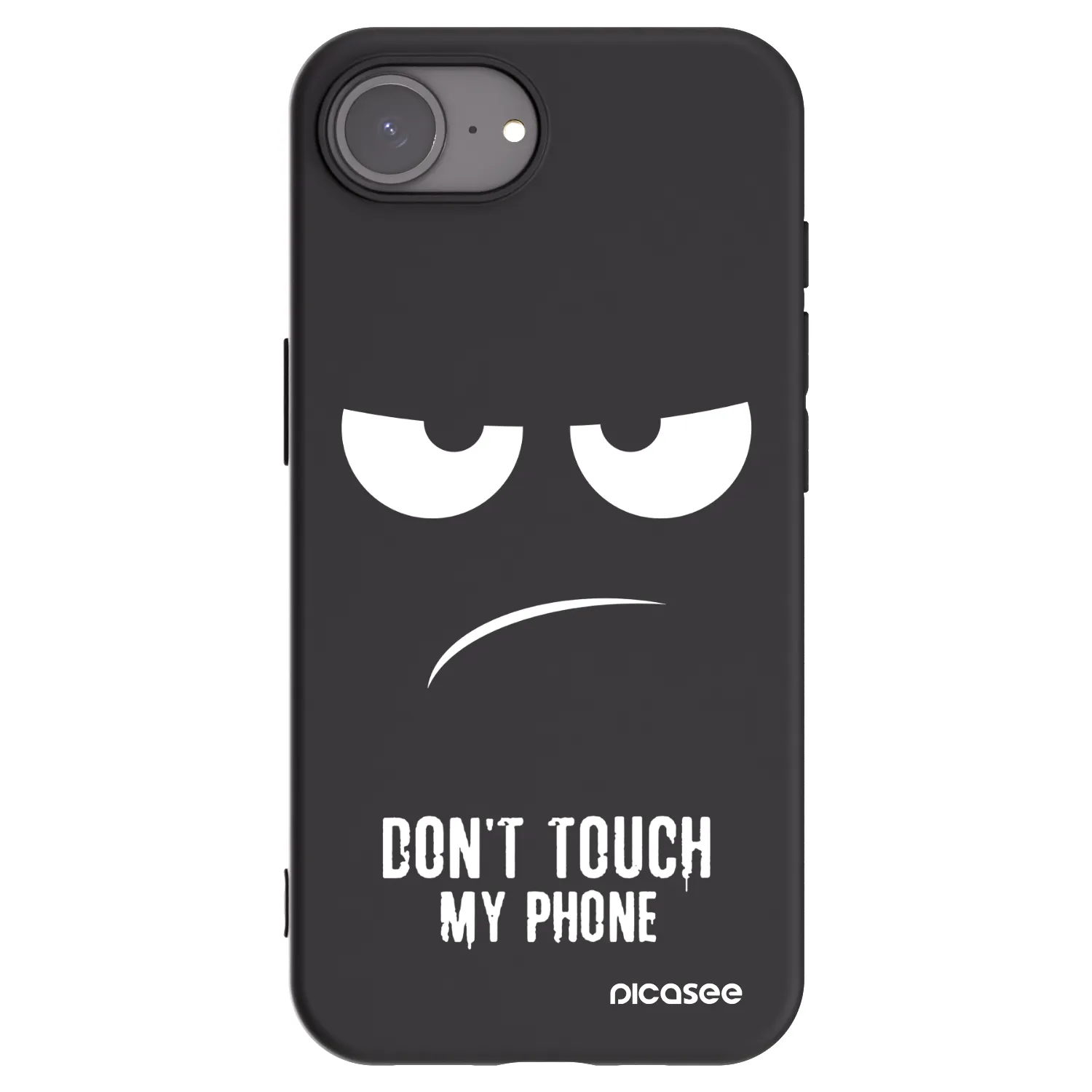 Picasee Μαύρη θήκη σιλικόνης για Apple iPhone 16e - Don't Touch My Phone