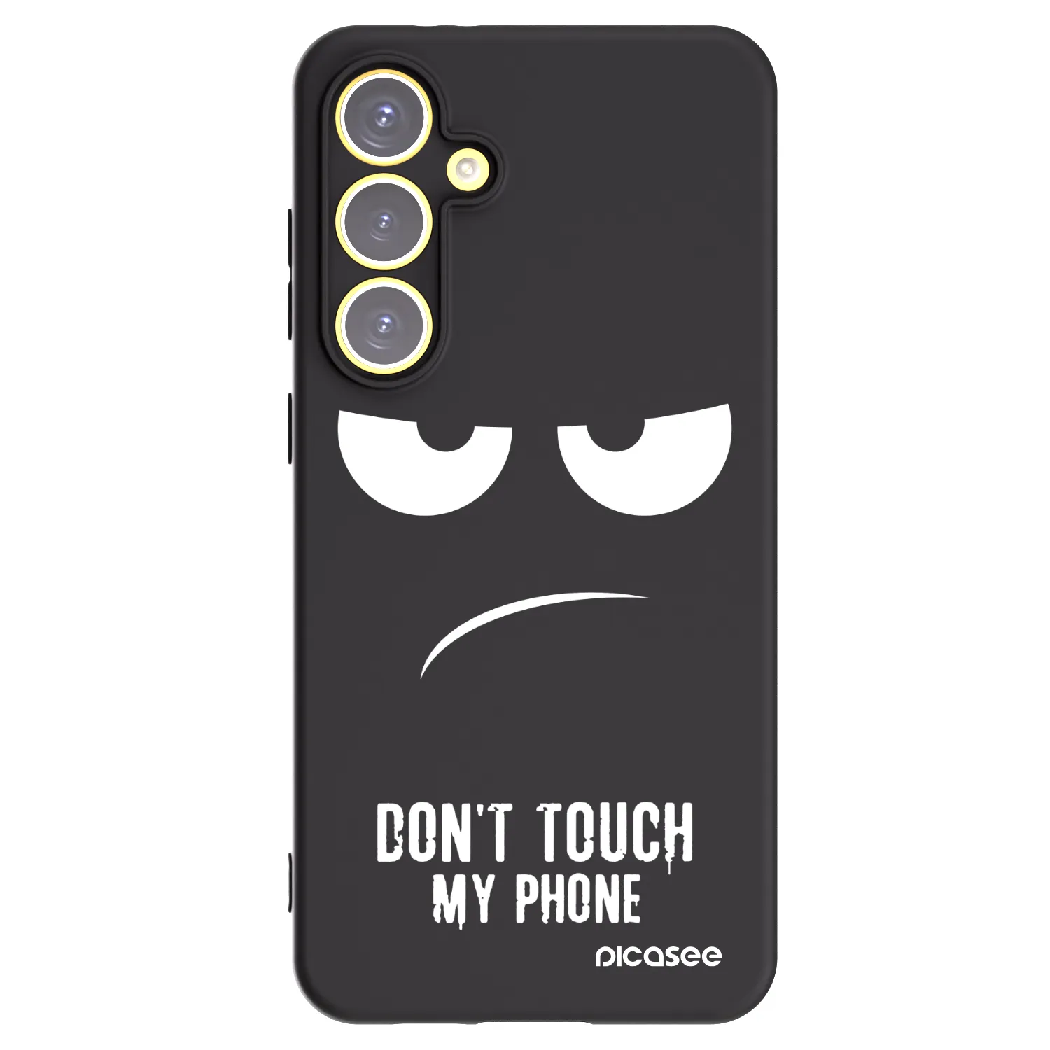 Picasee Μαύρη θήκη σιλικόνης για Samsung Galaxy S24 FE S721B - Don't Touch My Phone