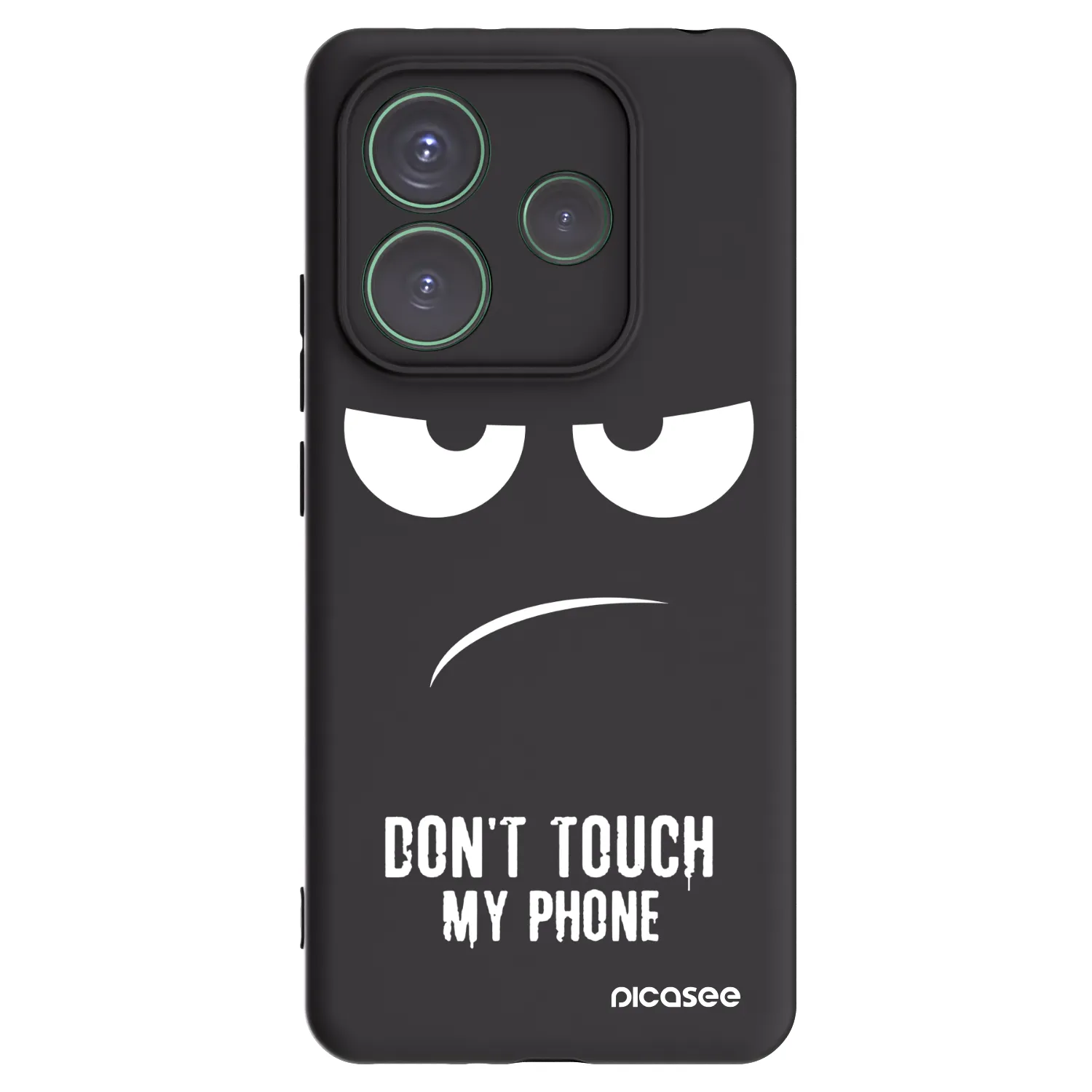 Picasee Μαύρη θήκη σιλικόνης για Xiaomi Redmi Note 14 5G - Don't Touch My Phone