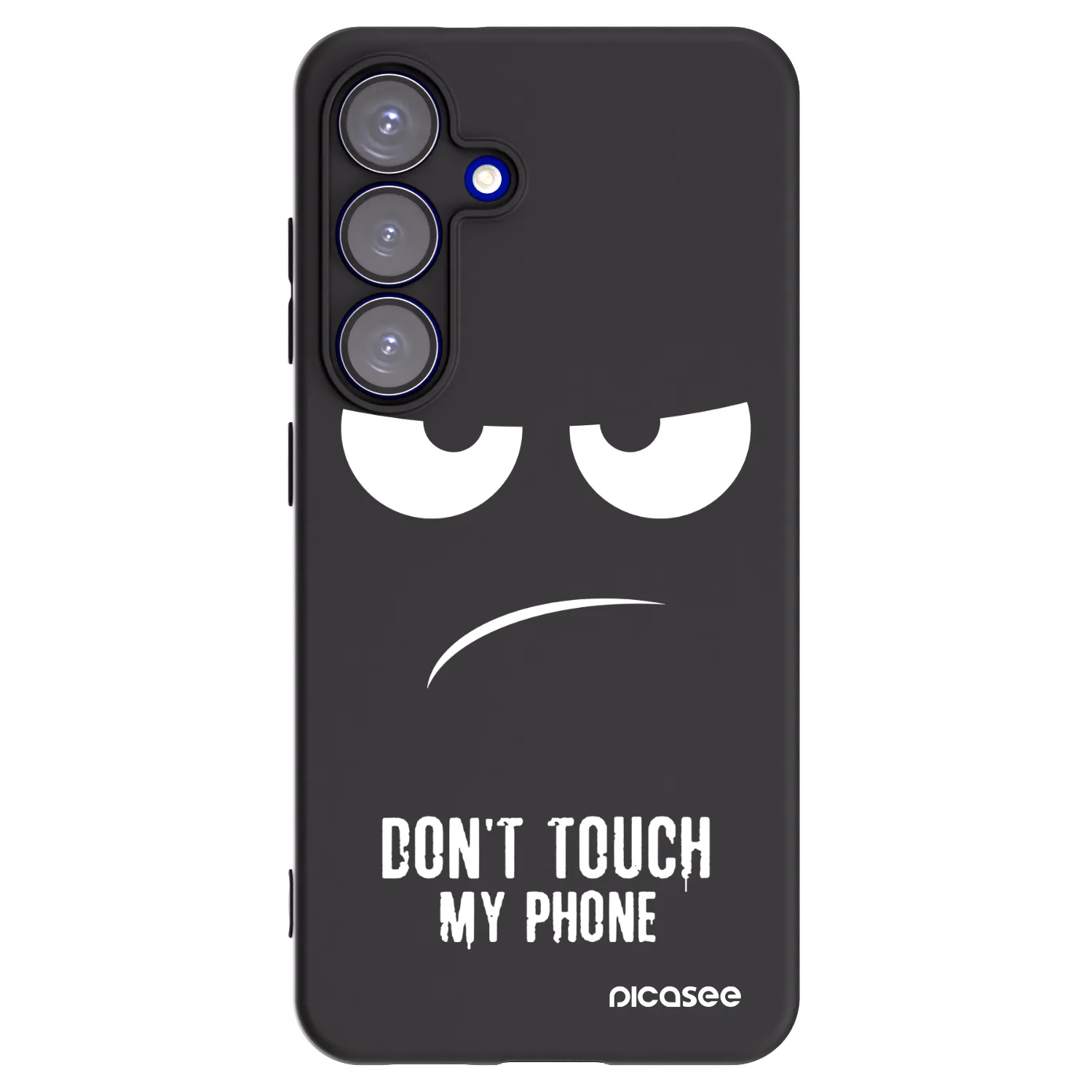 Picasee Μαύρη θήκη σιλικόνης για Samsung Galaxy S25 5G - Don't Touch My Phone
