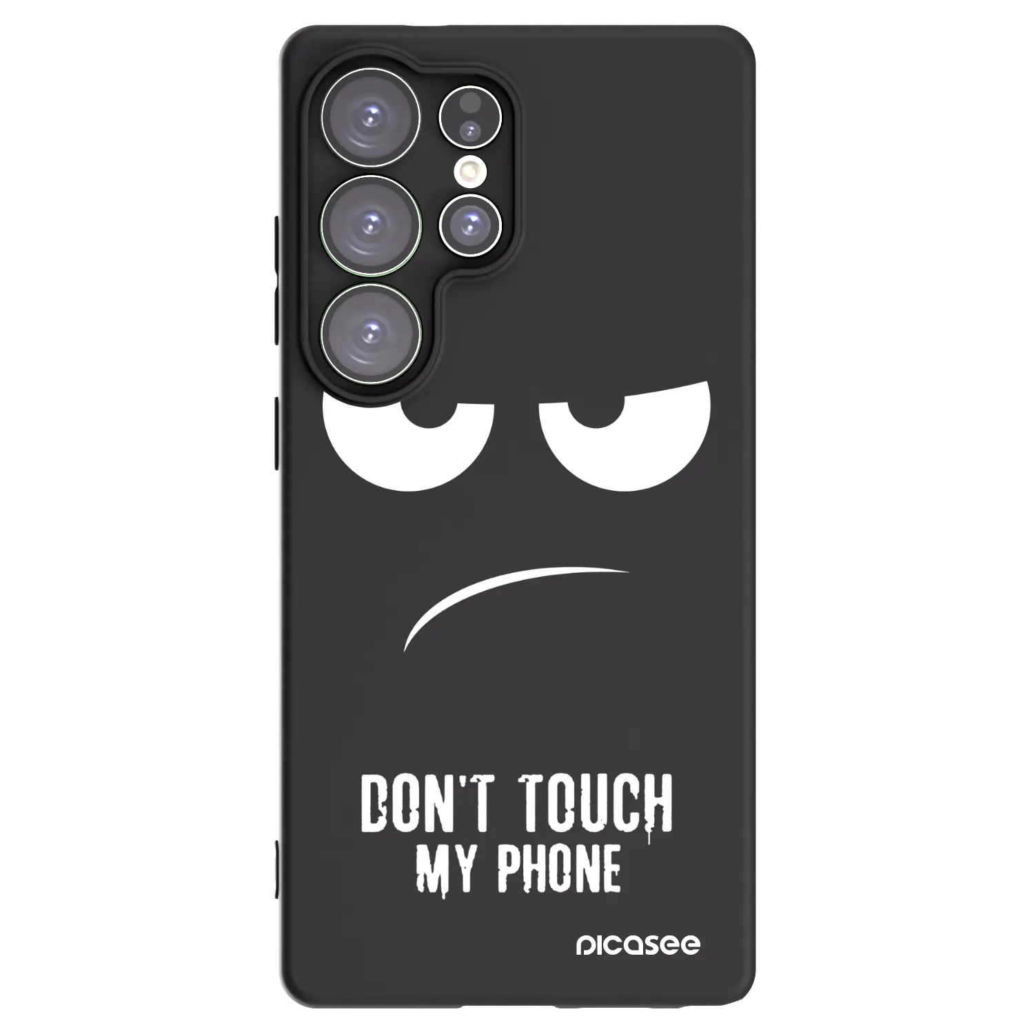 Picasee Μαύρη θήκη σιλικόνης για Samsung Galaxy S25 Ultra 5G - Don't Touch My Phone