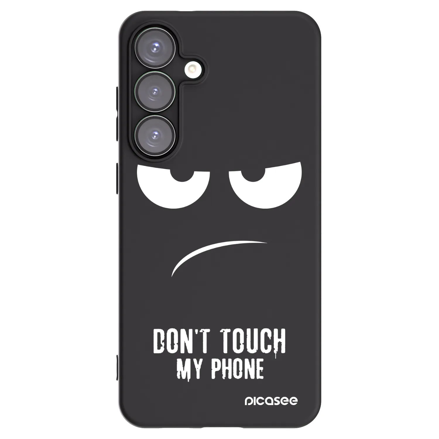 Picasee Μαύρη θήκη σιλικόνης για Samsung Galaxy S25+ 5G - Don't Touch My Phone