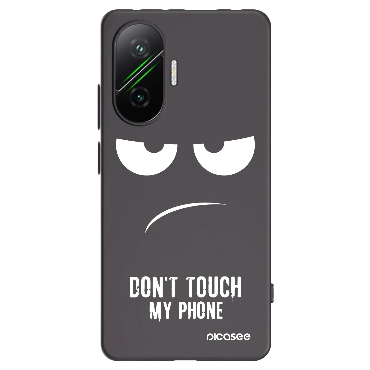 Picasee Μαύρη θήκη σιλικόνης για Xiaomi Poco F7 Pro 5G - Don't Touch My Phone