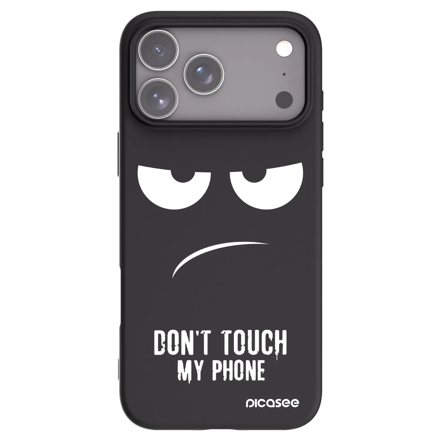Picasee Μαύρη θήκη σιλικόνης για Apple iPhone 17 Pro Max - Don't Touch My Phone