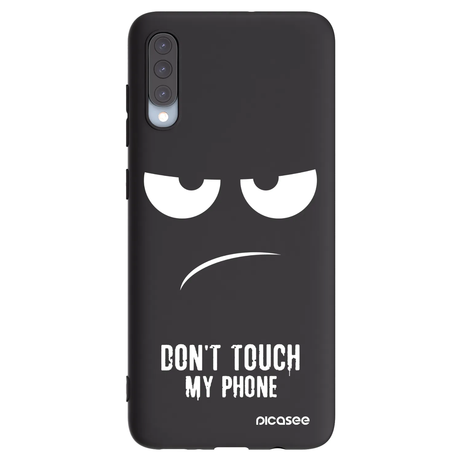 Picasee Μαύρη θήκη σιλικόνης για Samsung Galaxy A70 A705F - Don't Touch My Phone