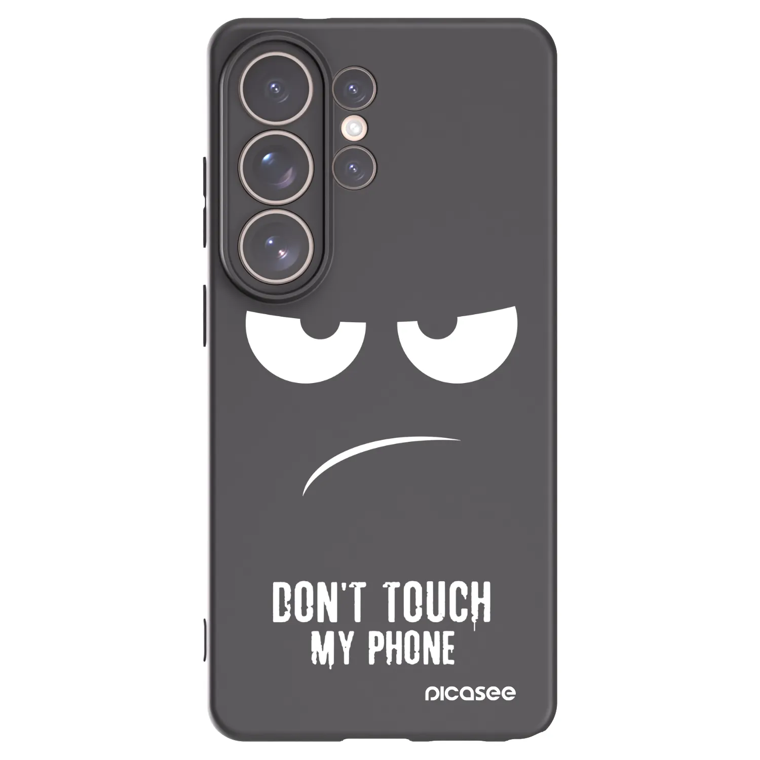 Picasee Μαύρη θήκη σιλικόνης για Samsung Galaxy S26 Ultra - Don't Touch My Phone