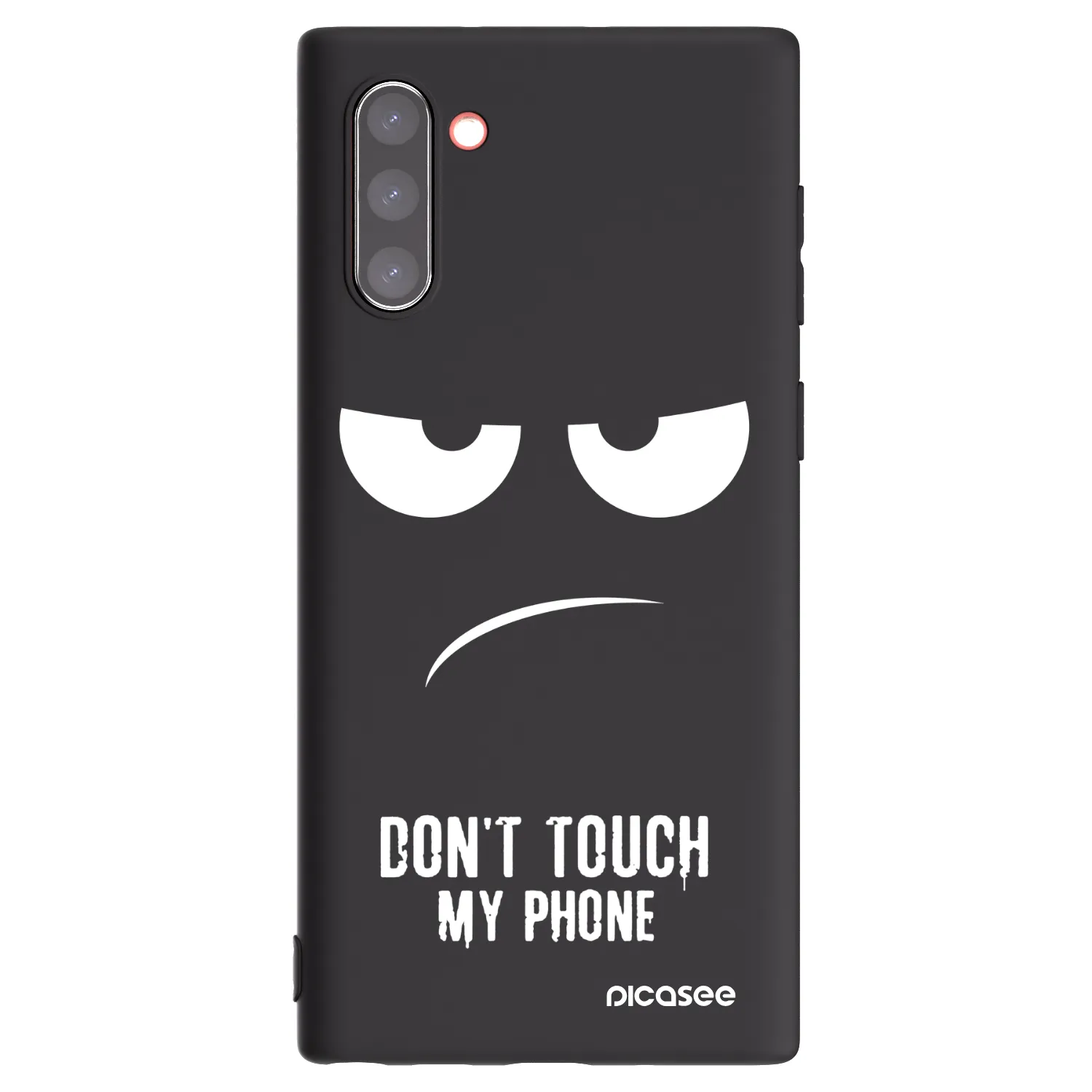 Picasee Μαύρη θήκη σιλικόνης για Samsung Galaxy Note 10 N970F - Don't Touch My Phone