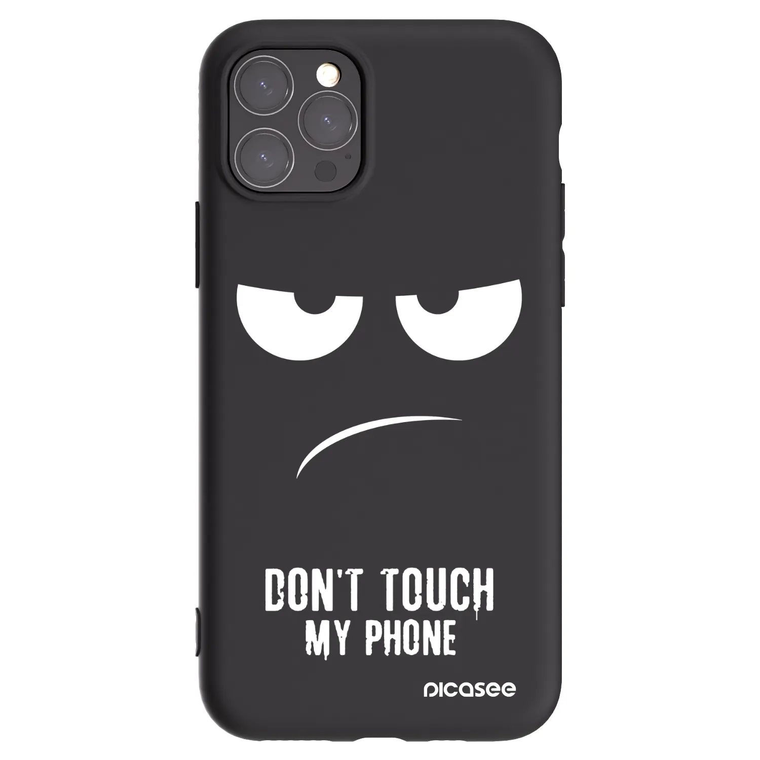Picasee Μαύρη θήκη σιλικόνης για Apple iPhone 11 Pro - Don't Touch My Phone