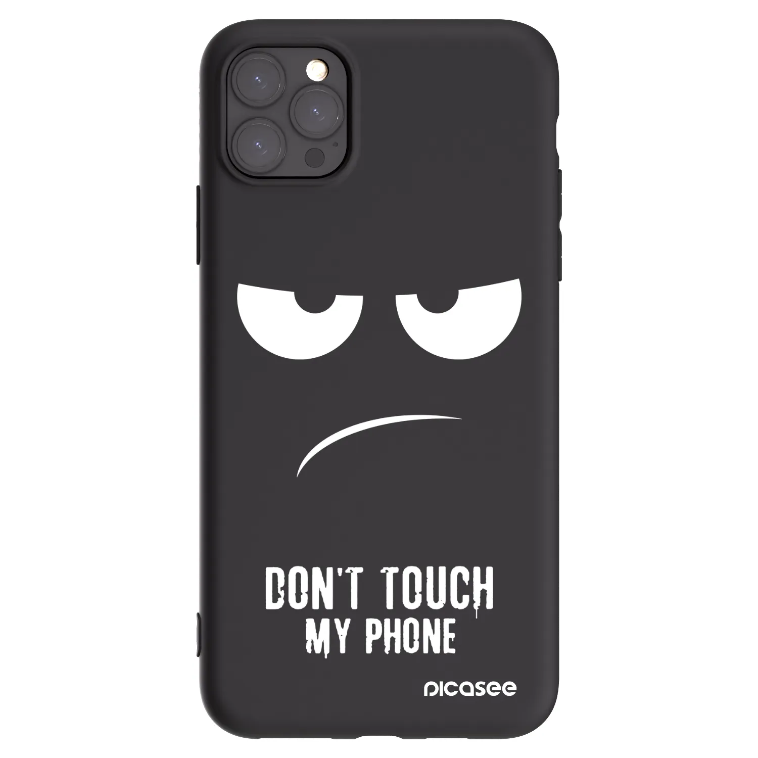 Picasee Μαύρη θήκη σιλικόνης για Apple iPhone 11 Pro Max - Don't Touch My Phone