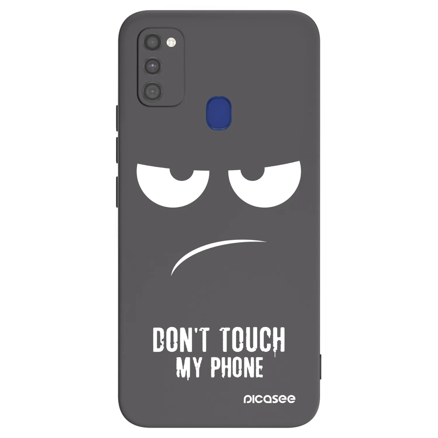 Picasee Μαύρη θήκη σιλικόνης για Samsung Galaxy M21 M215F - Don't Touch My Phone