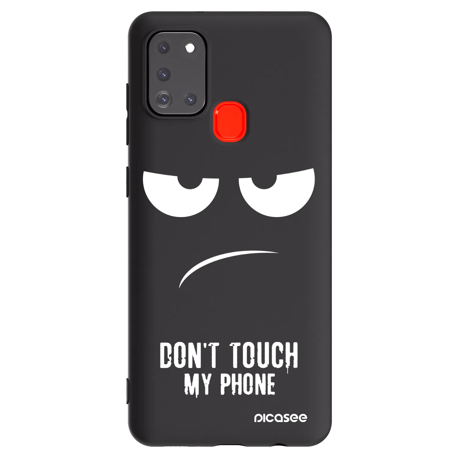 Picasee Μαύρη θήκη σιλικόνης για Samsung Galaxy A21s - Don't Touch My Phone