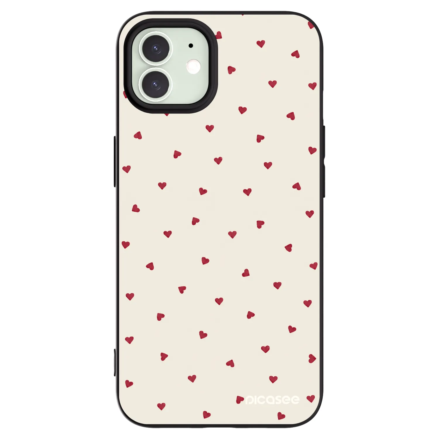 Picasee Μαύρη θήκη σιλικόνης για Apple iPhone 12 - Little Love