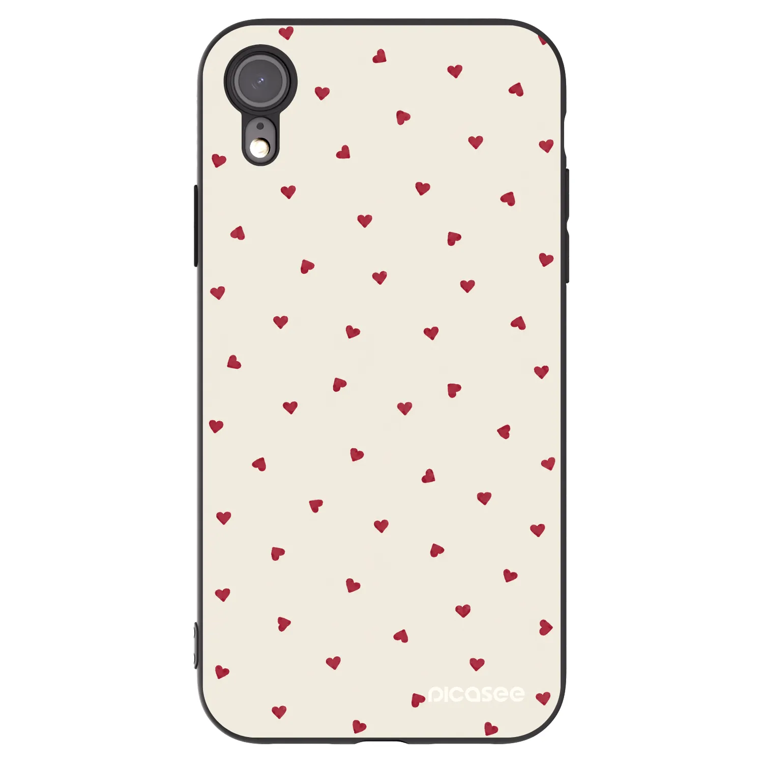 Picasee Μαύρη θήκη σιλικόνης για Apple iPhone XR - Little Love