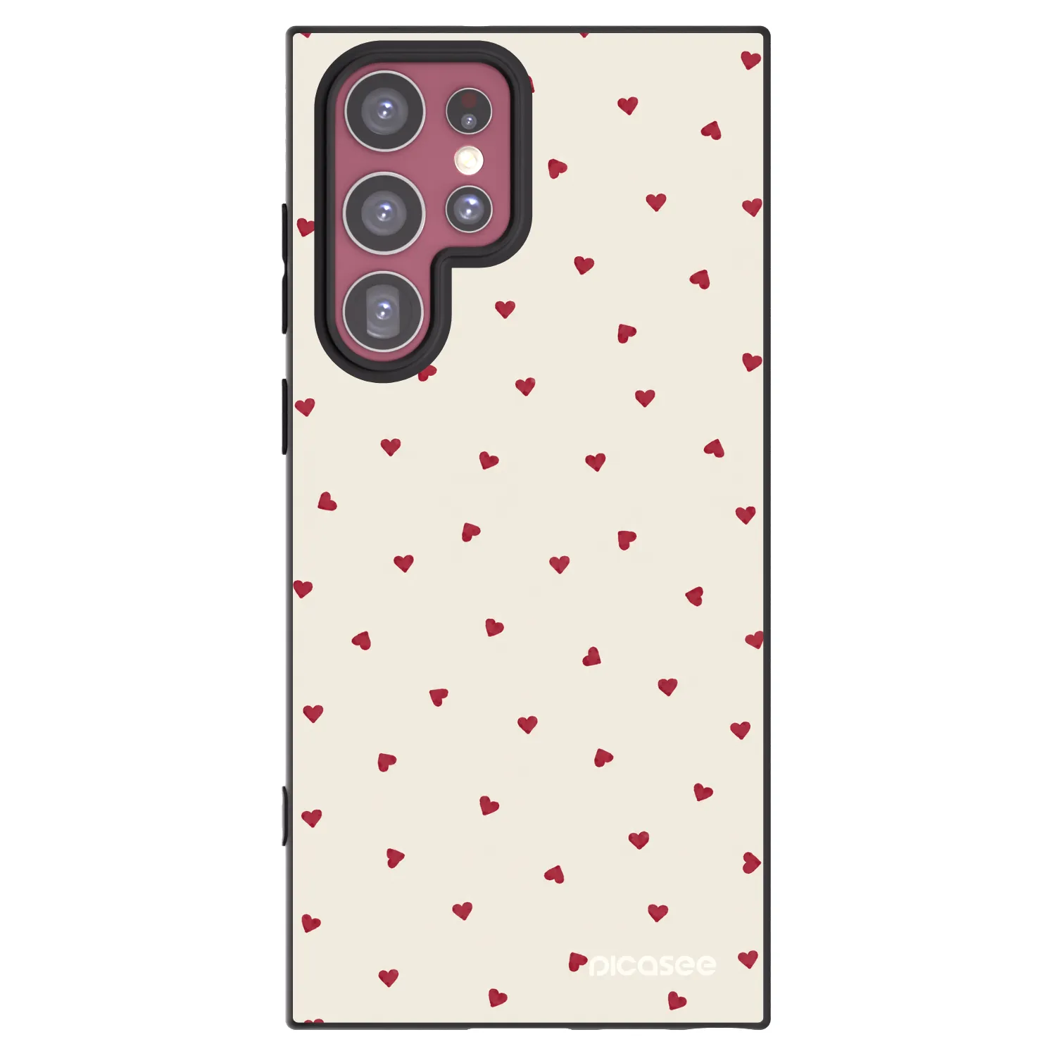 Picasee Μαύρη θήκη σιλικόνης για Samsung Galaxy S22 Ultra 5G - Little Love