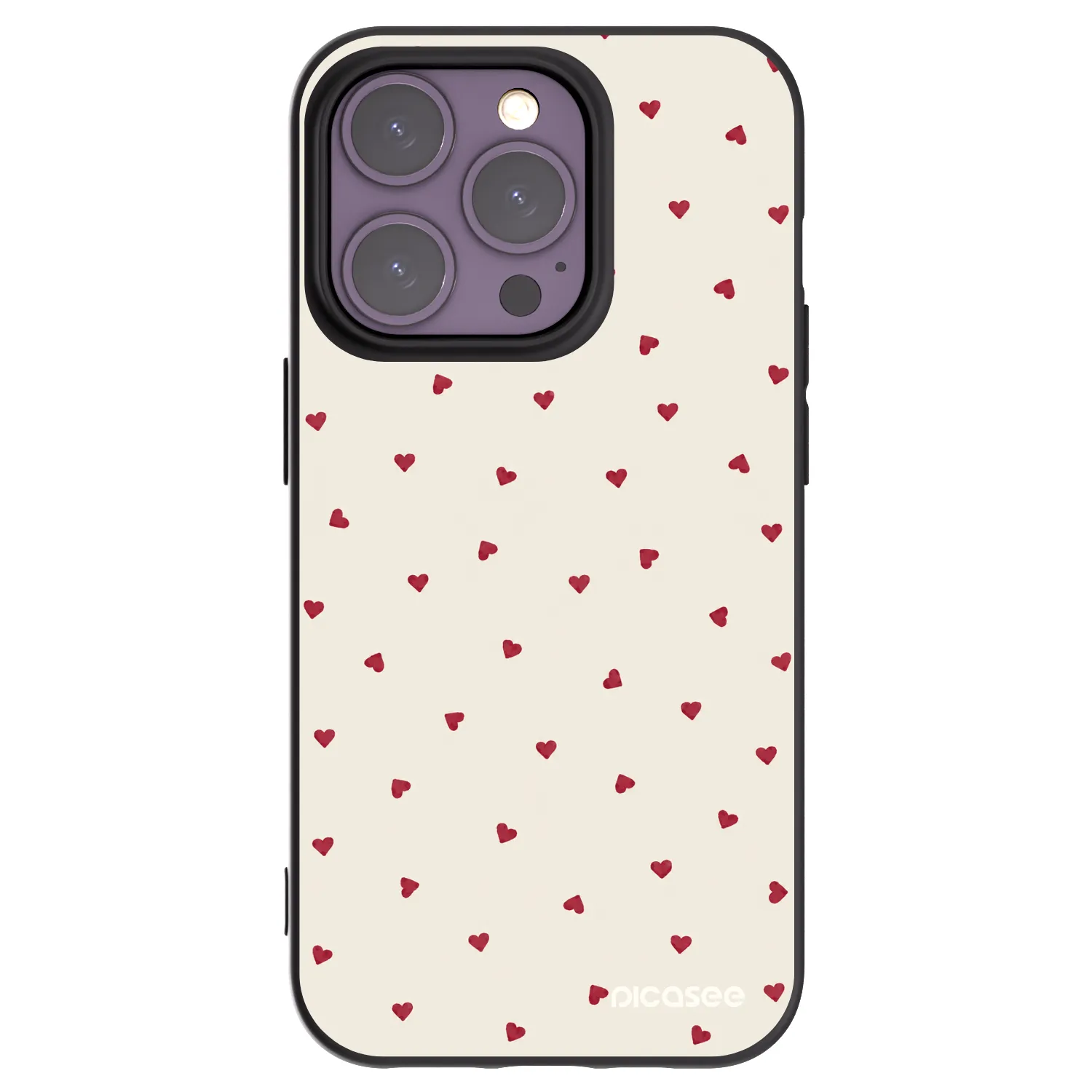 Picasee Μαύρη θήκη σιλικόνης για Apple iPhone 14 Pro - Little Love