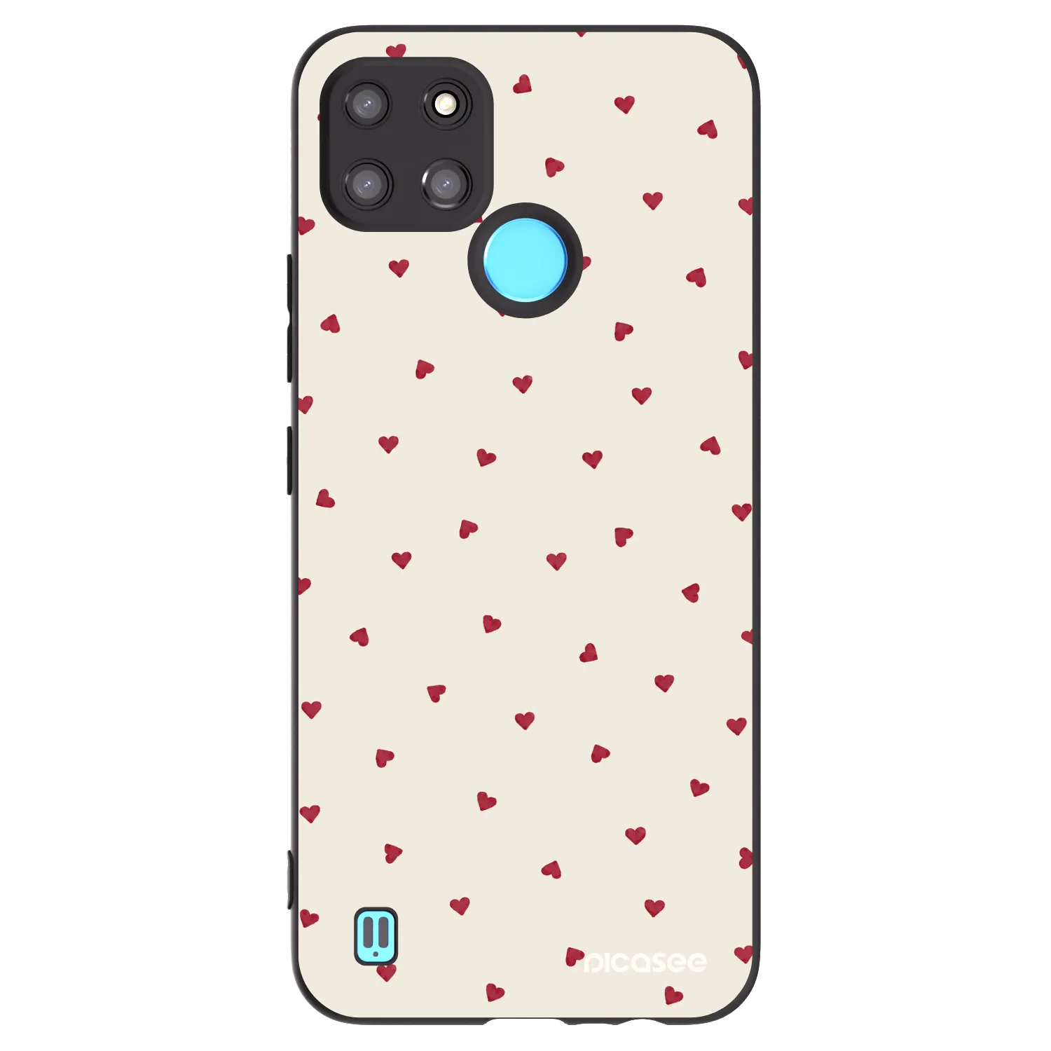 Picasee Μαύρη θήκη σιλικόνης για Realme C21Y - Little Love