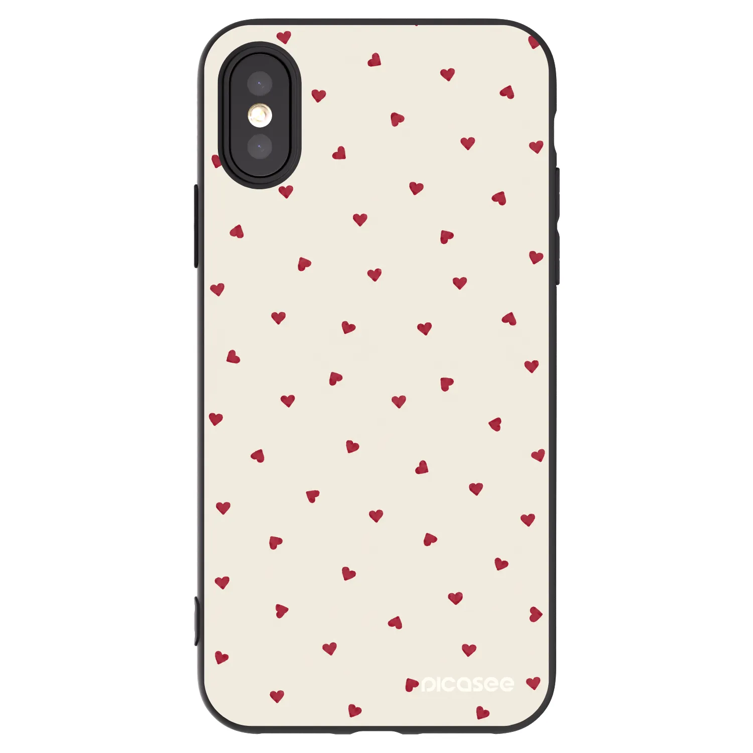 Picasee Μαύρη θήκη σιλικόνης για Apple iPhone X/XS - Little Love