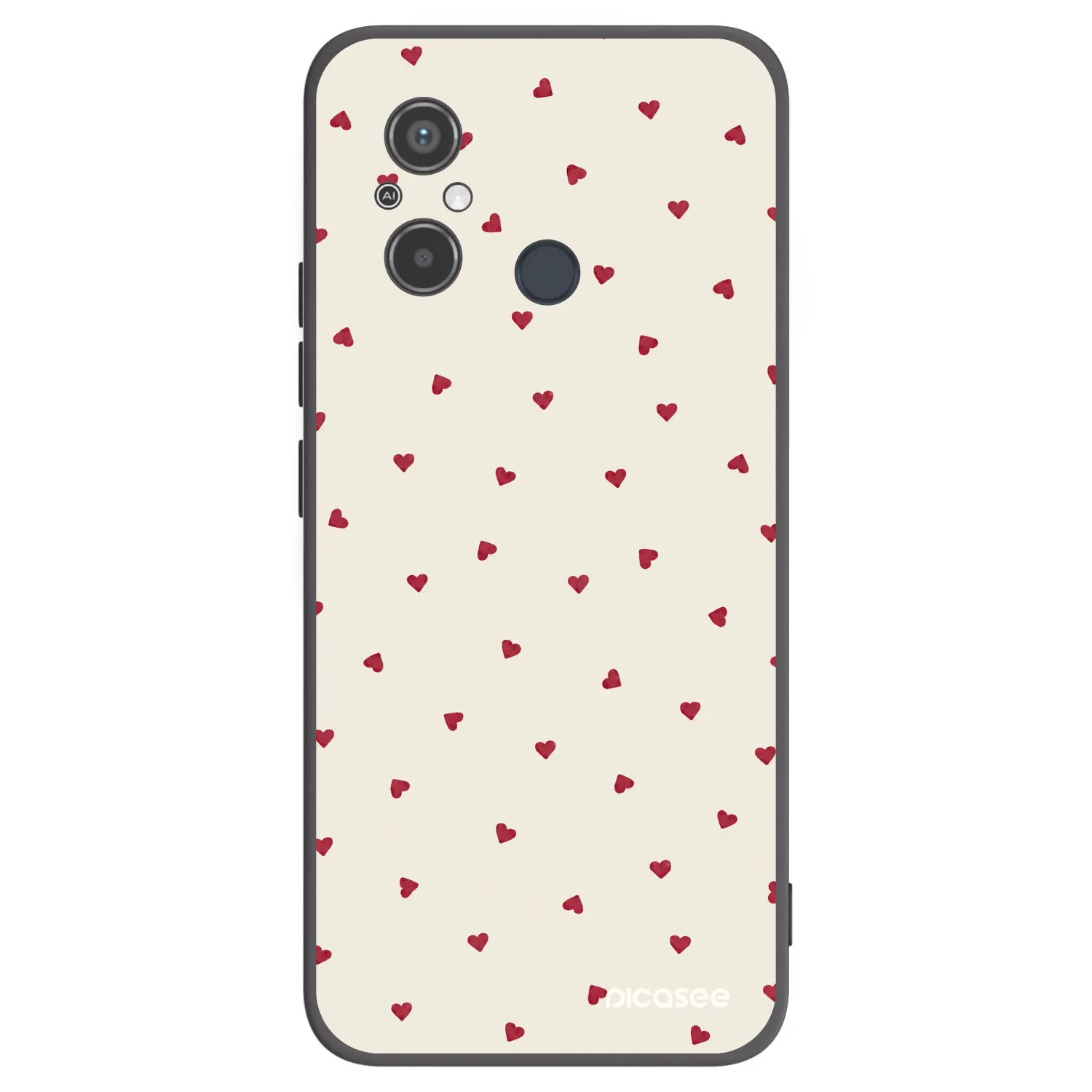 Picasee Μαύρη θήκη σιλικόνης για Xiaomi Redmi 12C - Little Love